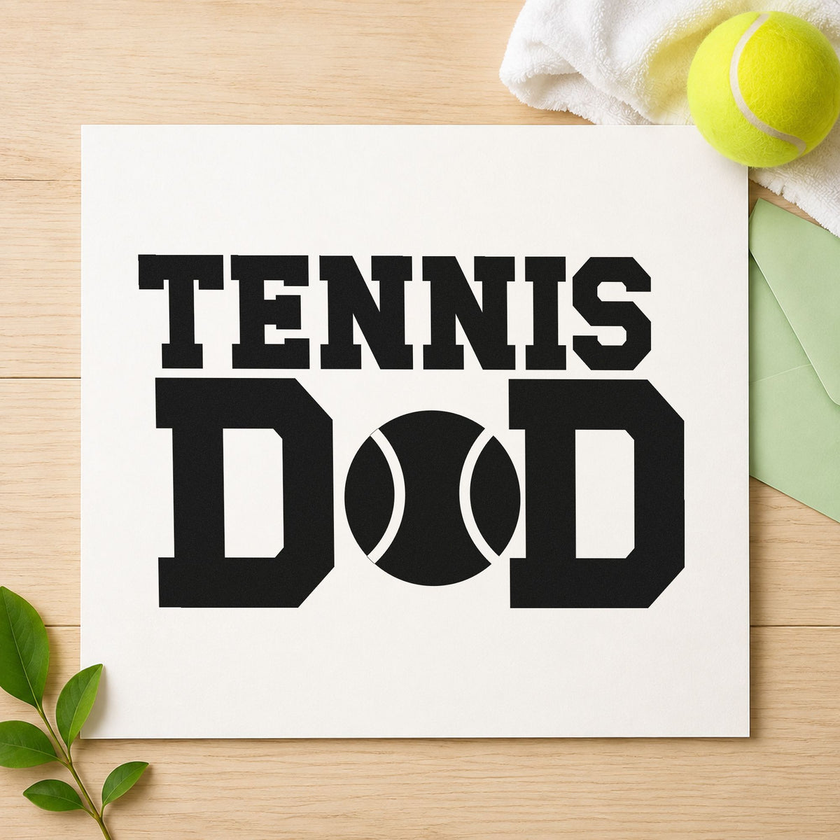 Tennis Ball Between D Letters rubber stamp printed in black ink, ready for drill plan sheet and similar paper crafts.
