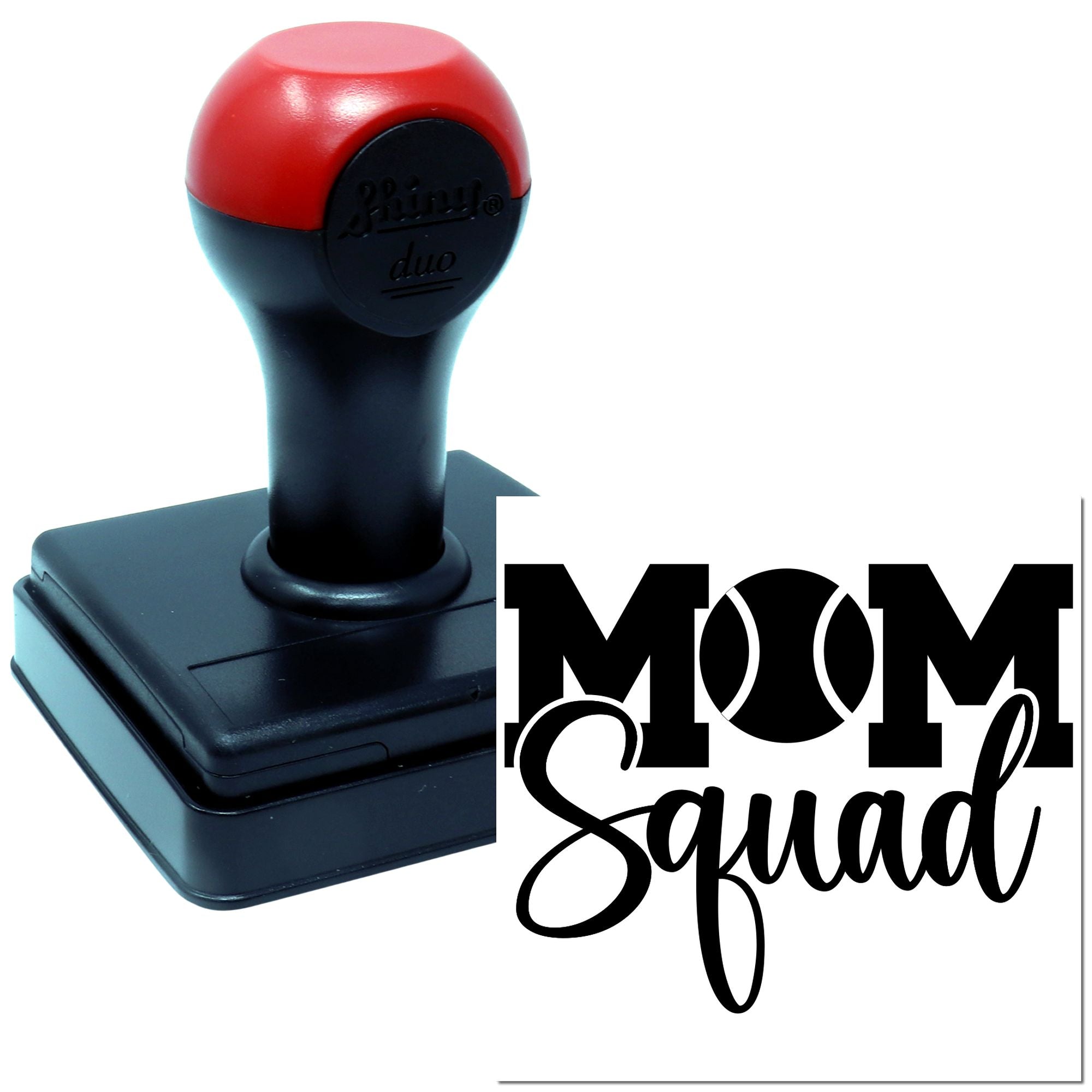Mom Squad custom self-inking rubber stamp for personalized cards, crafts, and gift packaging