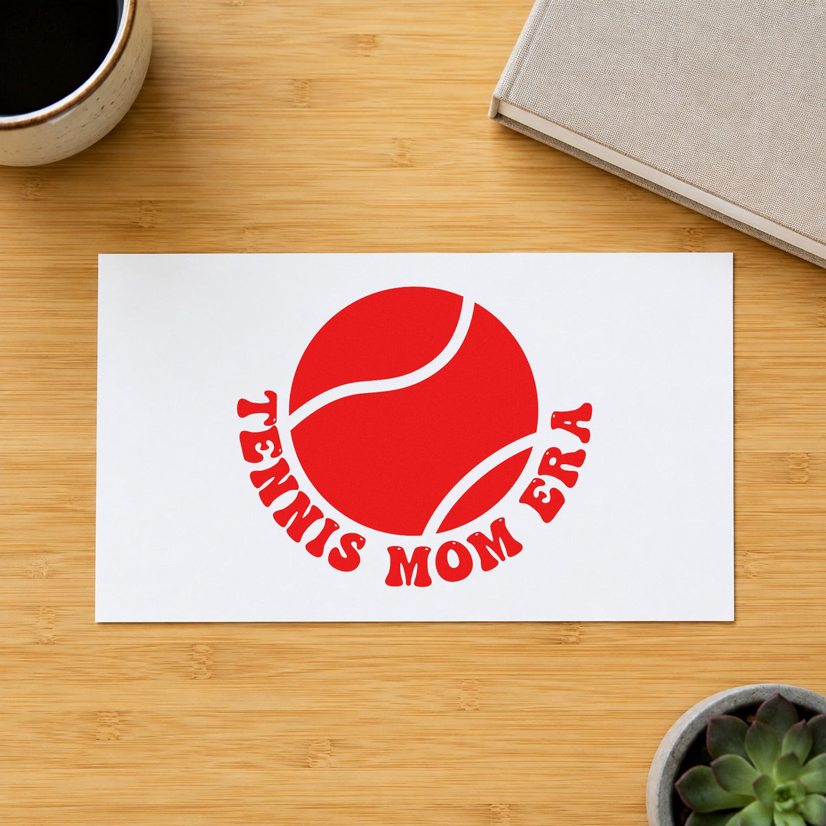 Tennis Mom Era Ball Self-Inking Craft Stamp in use 8