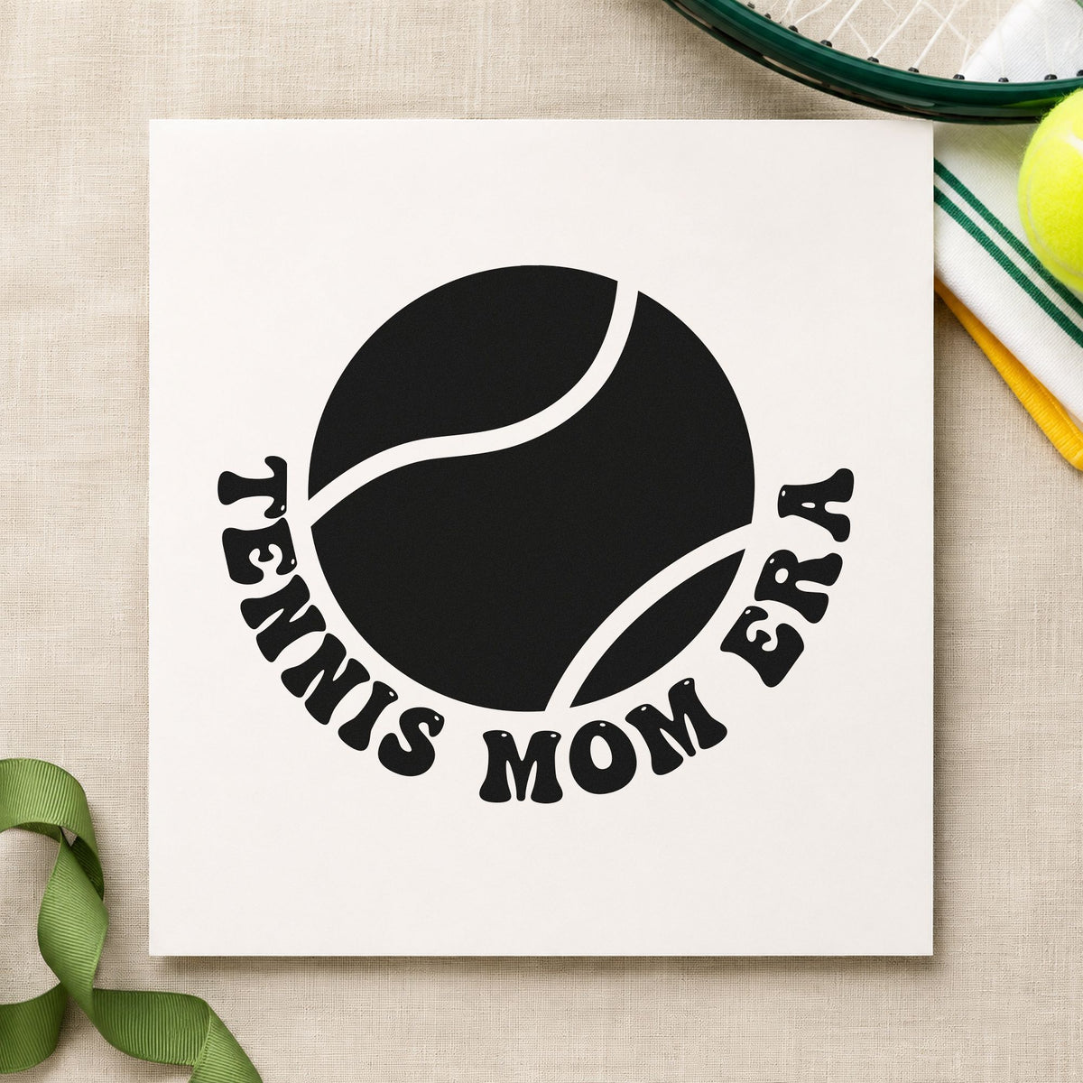 Tennis Mom Era Ball Self-Inking Craft Stamp in use 9
