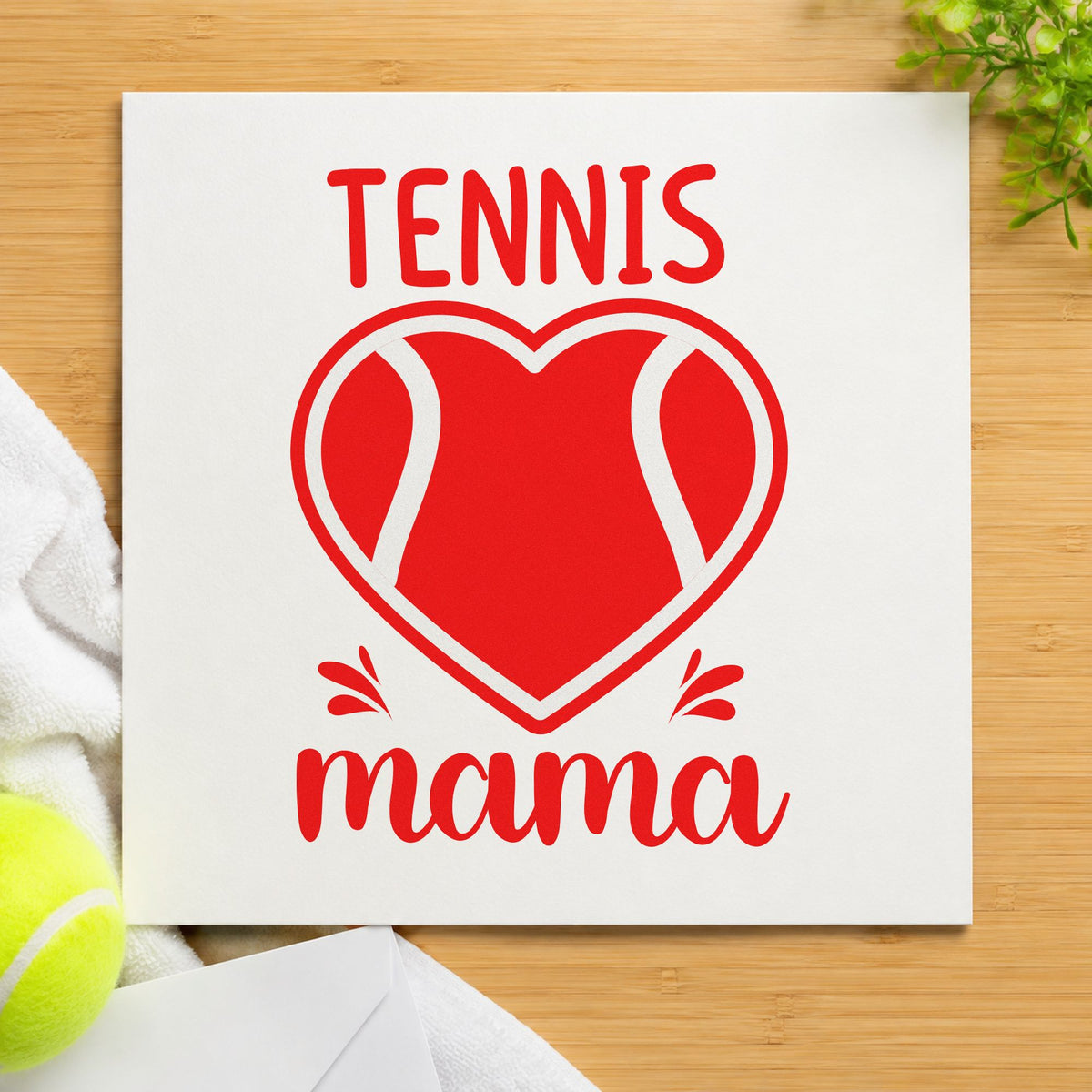 Mama Tennis Heart Lettering PSI Pre-Inked Stamp in use 7