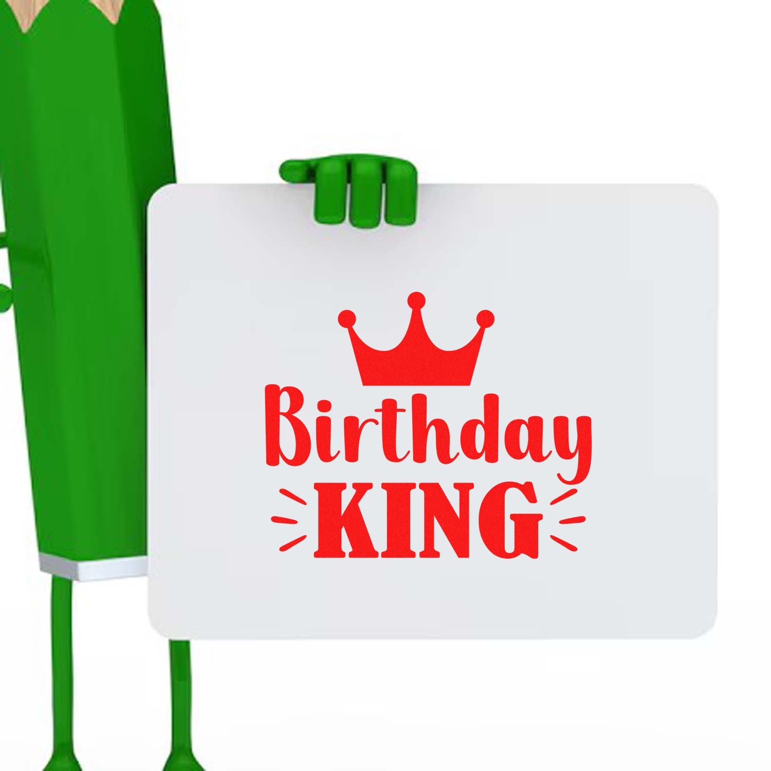 Birthday King rubber stamp design with crown, ideal for birthday cards, party invitations, and custom stamping.
