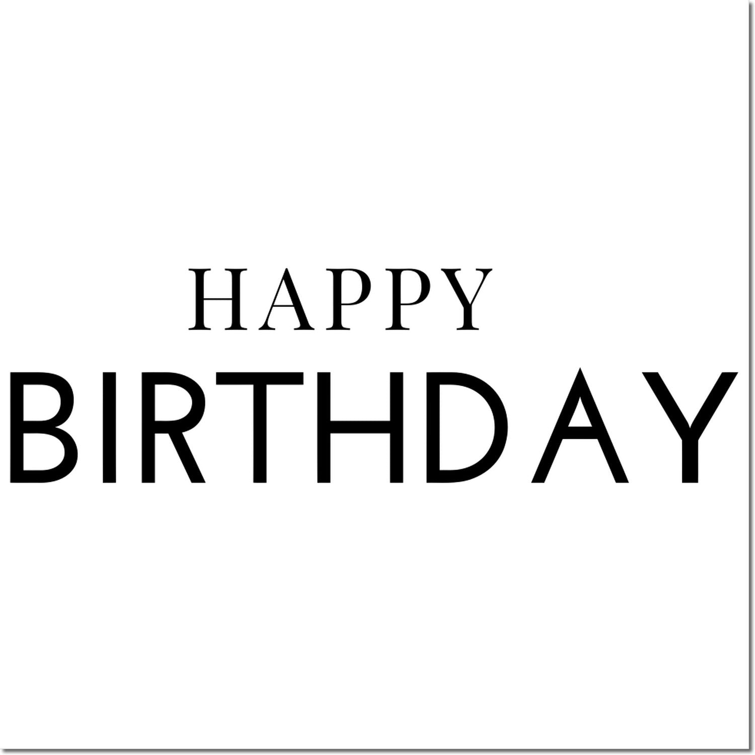 Happy Birthday rubber stamp for greeting cards, birthday party invitations, and handmade celebration crafts.