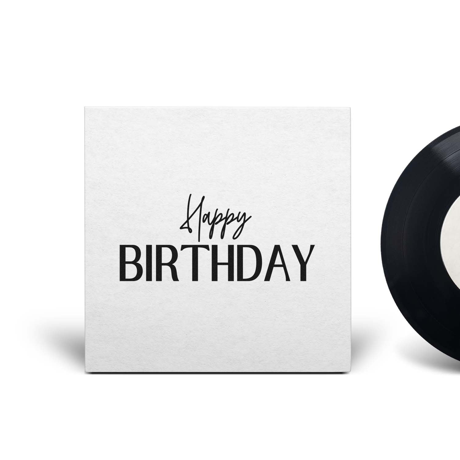 Happy Birthday rubber stamp design for birthday cards, invitations, and party packaging