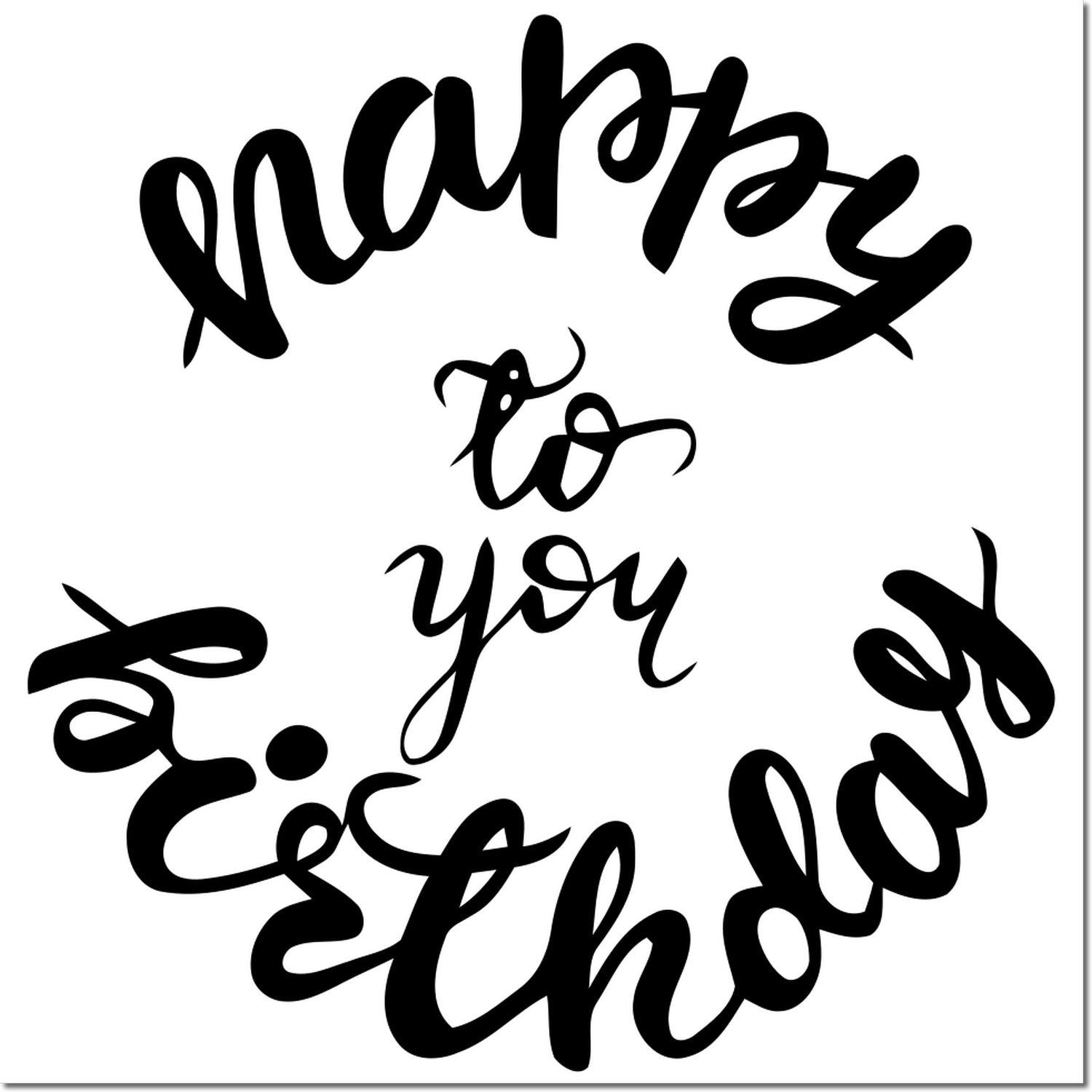 Happy Easter to you rubber stamp design in decorative script, ideal for Easter cards, crafts, and spring stationery.