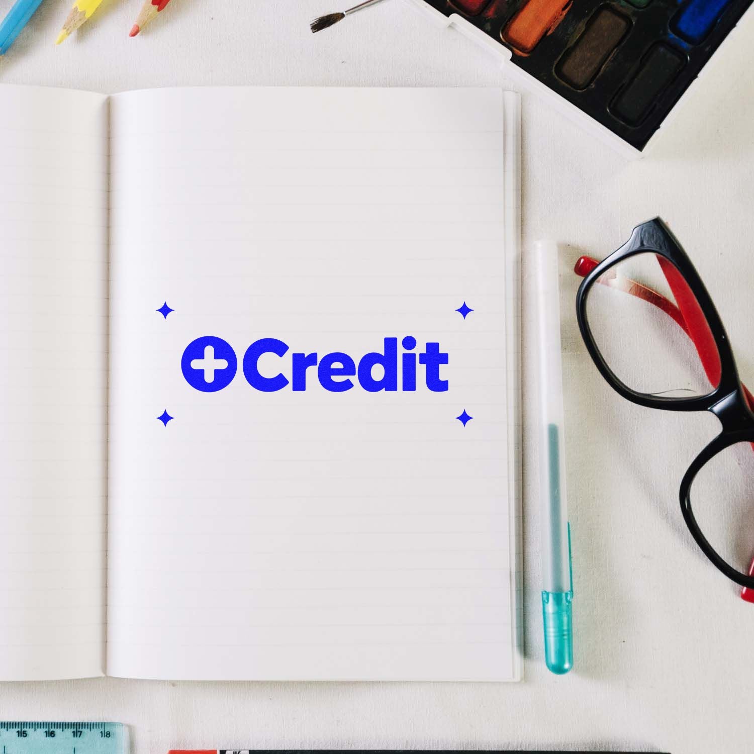 Minimal Credit for Document Compact Pre-Inked Stamp