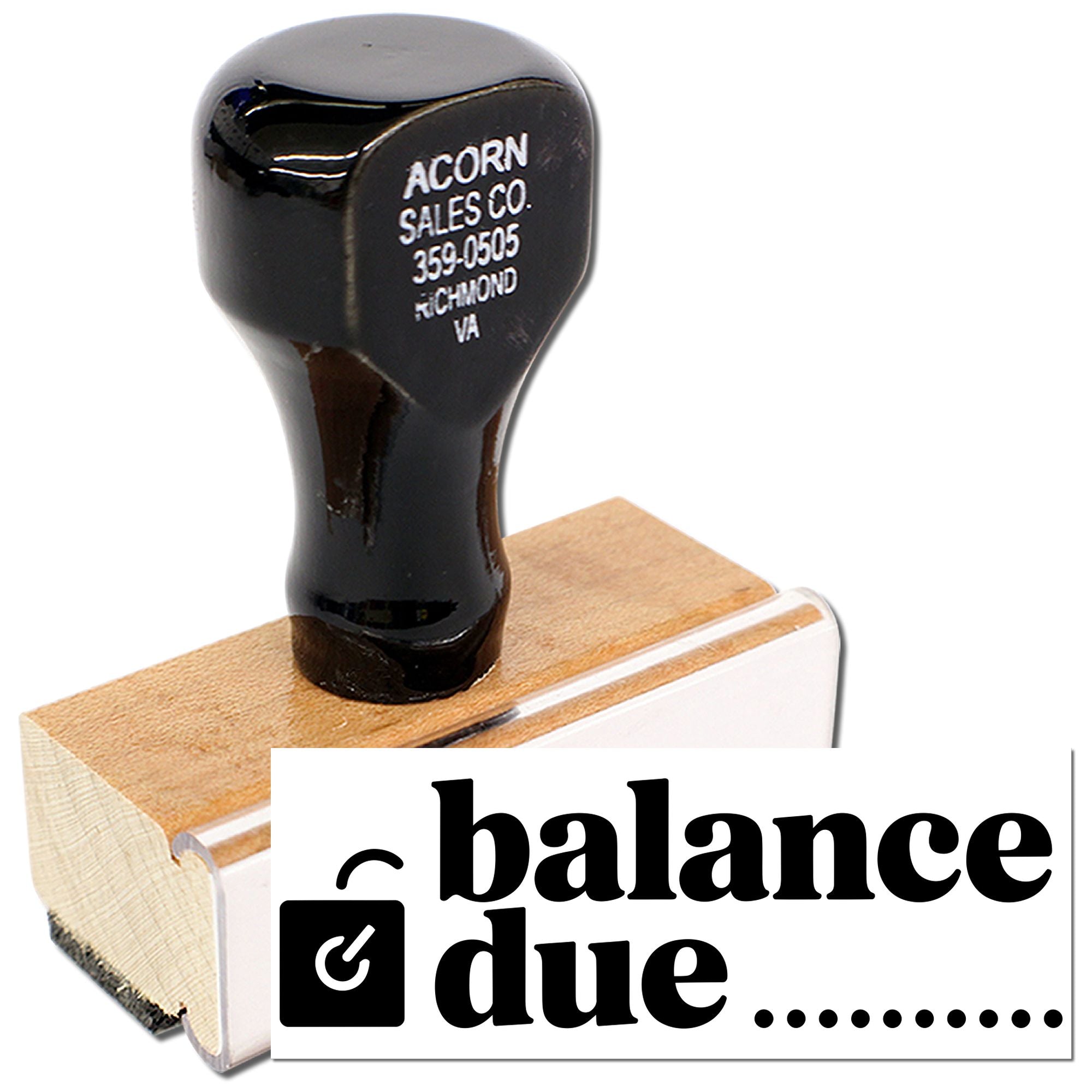 Custom balance due rubber stamp for invoices, payment reminders, and due-date marking