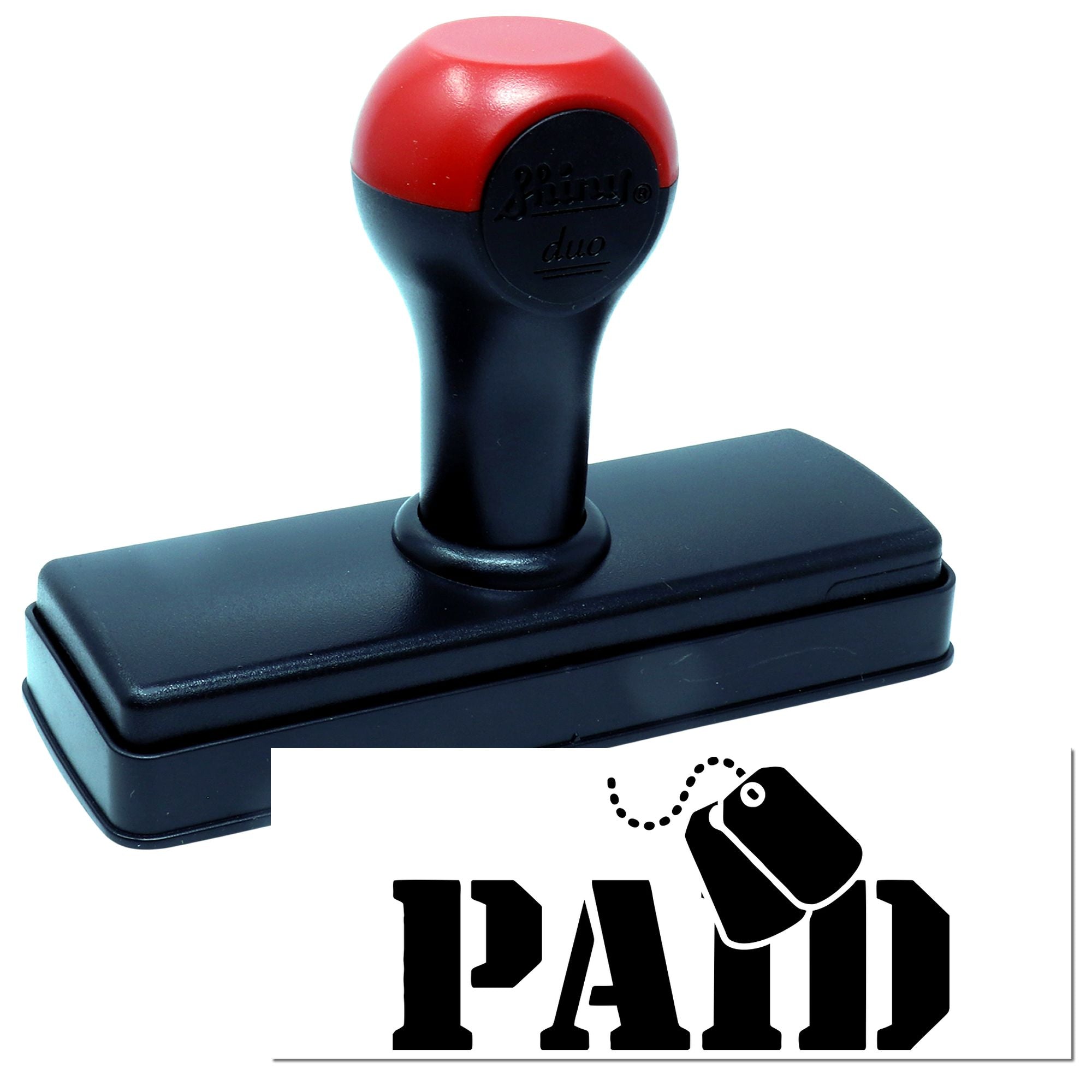 Self-inking PAID rubber stamp for marking invoices, receipts, and office documents