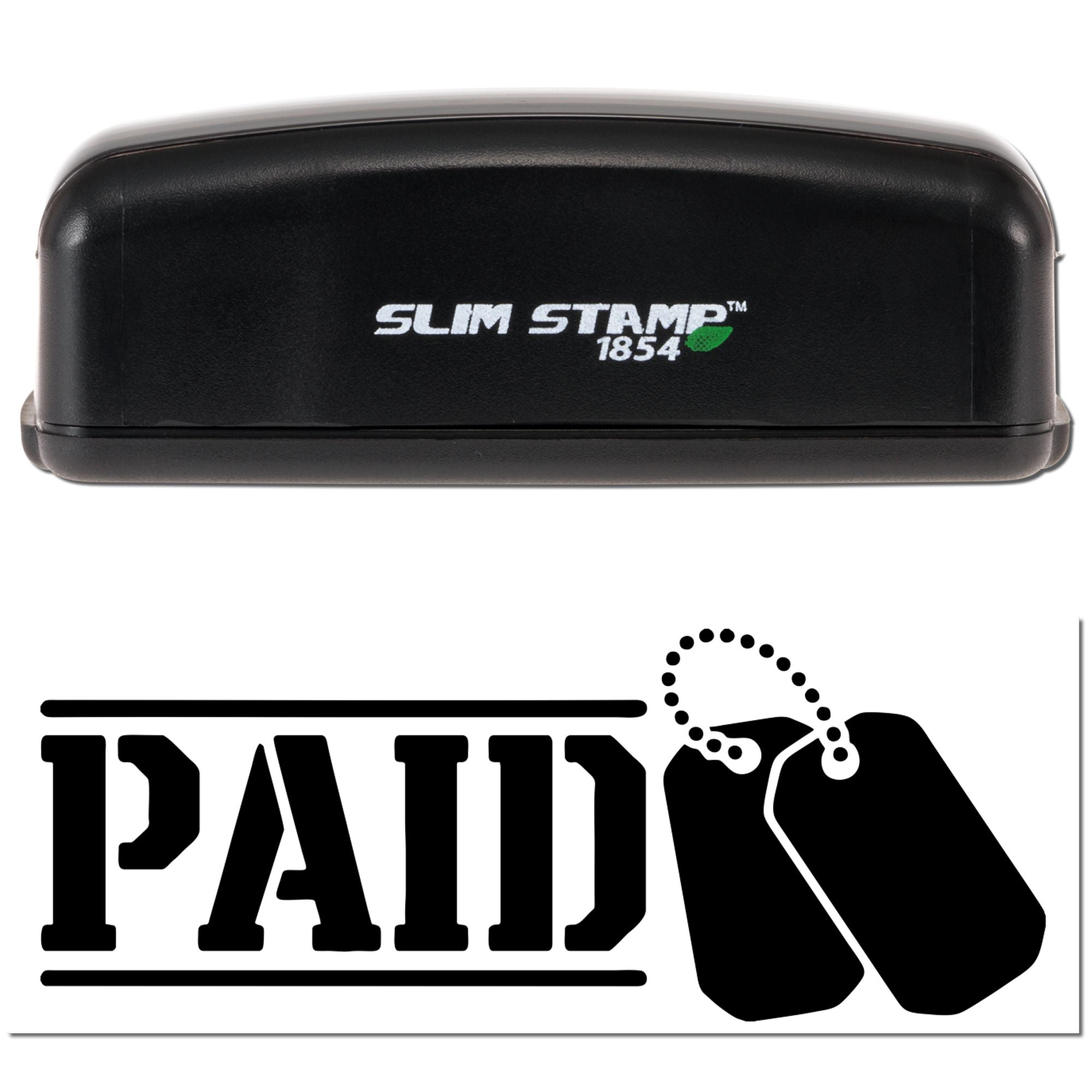 Patriotic Custom Paid for Office Compact Pre-Inked Stamp