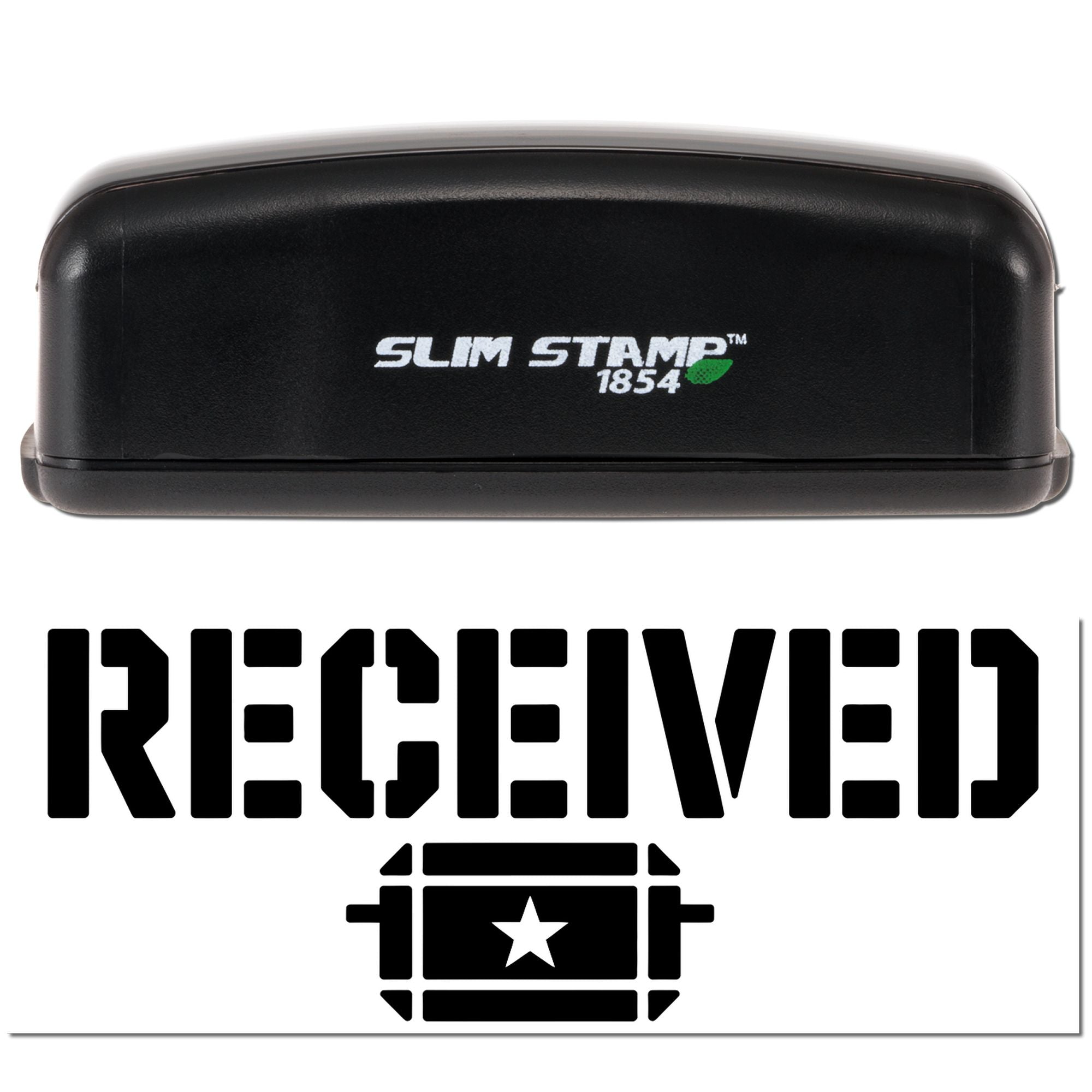 Service Received and Workplace Compact Pre-Inked Stamp