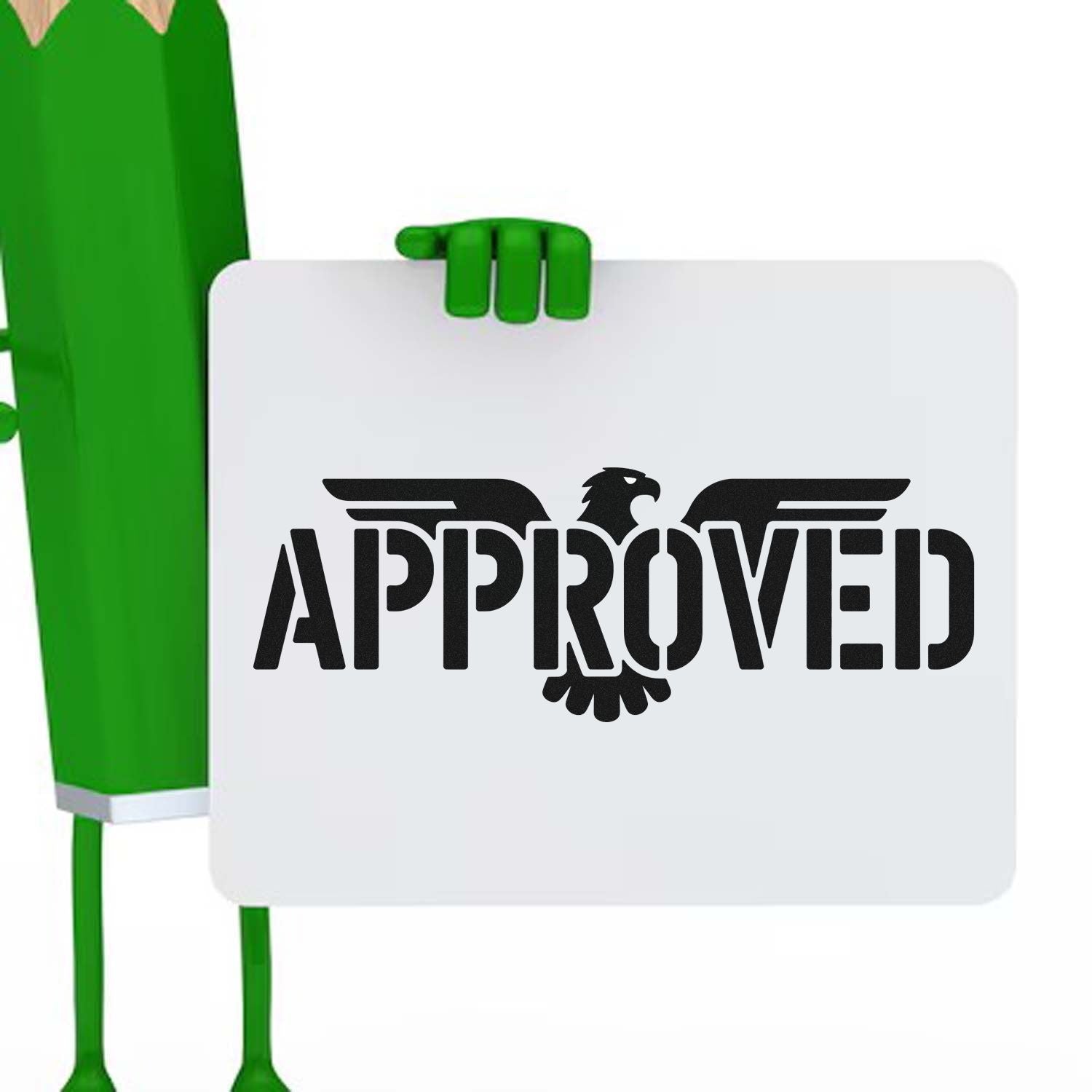 Approved rubber stamp design with eagle emblem for business, legal, and office document marking.