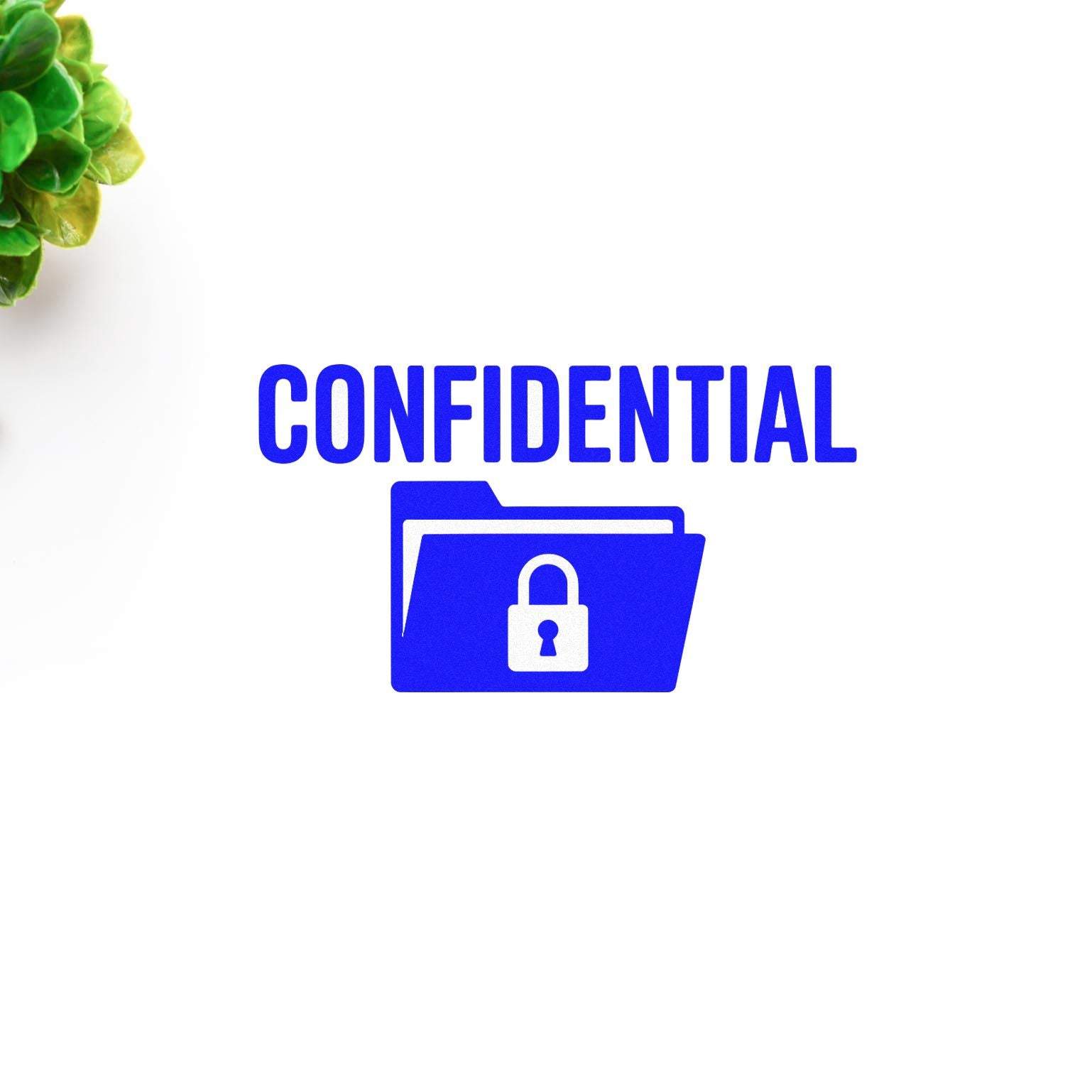 Confidential rubber stamp design with locked file folder icon for secure document marking