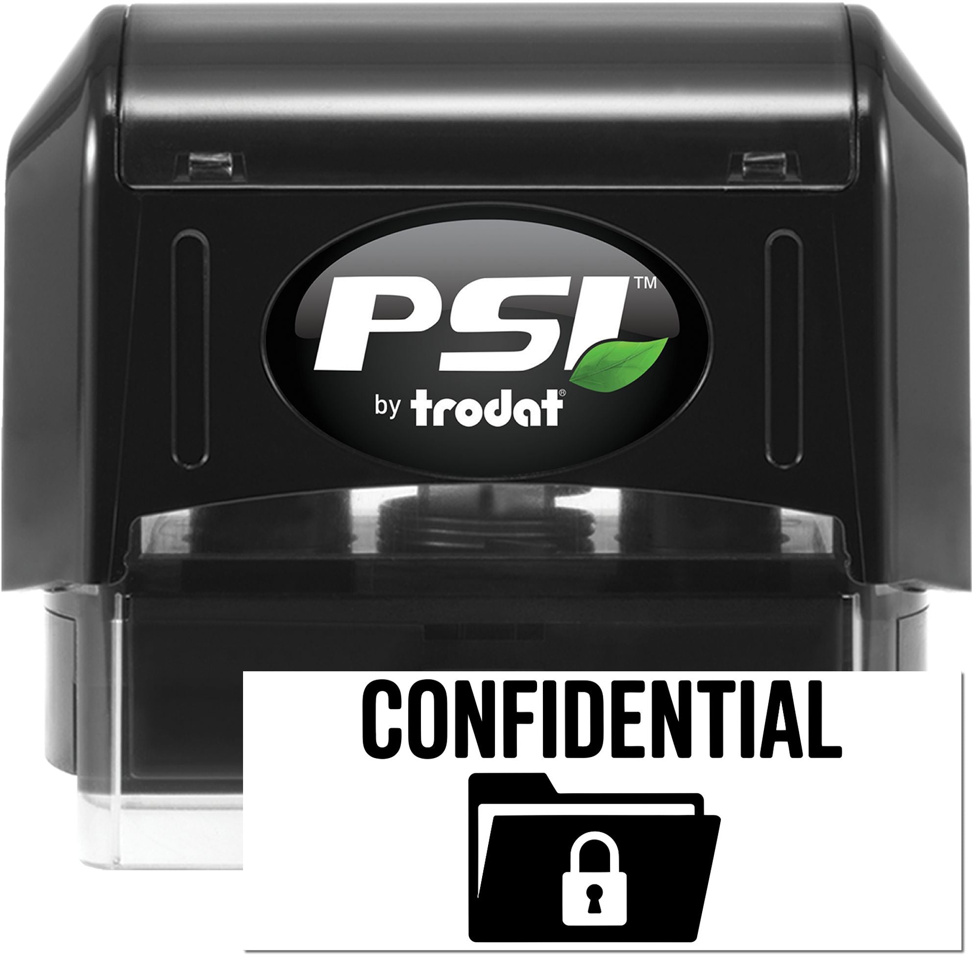PSI by Trodat self-inking confidential rubber stamp for marking sensitive office documents and files