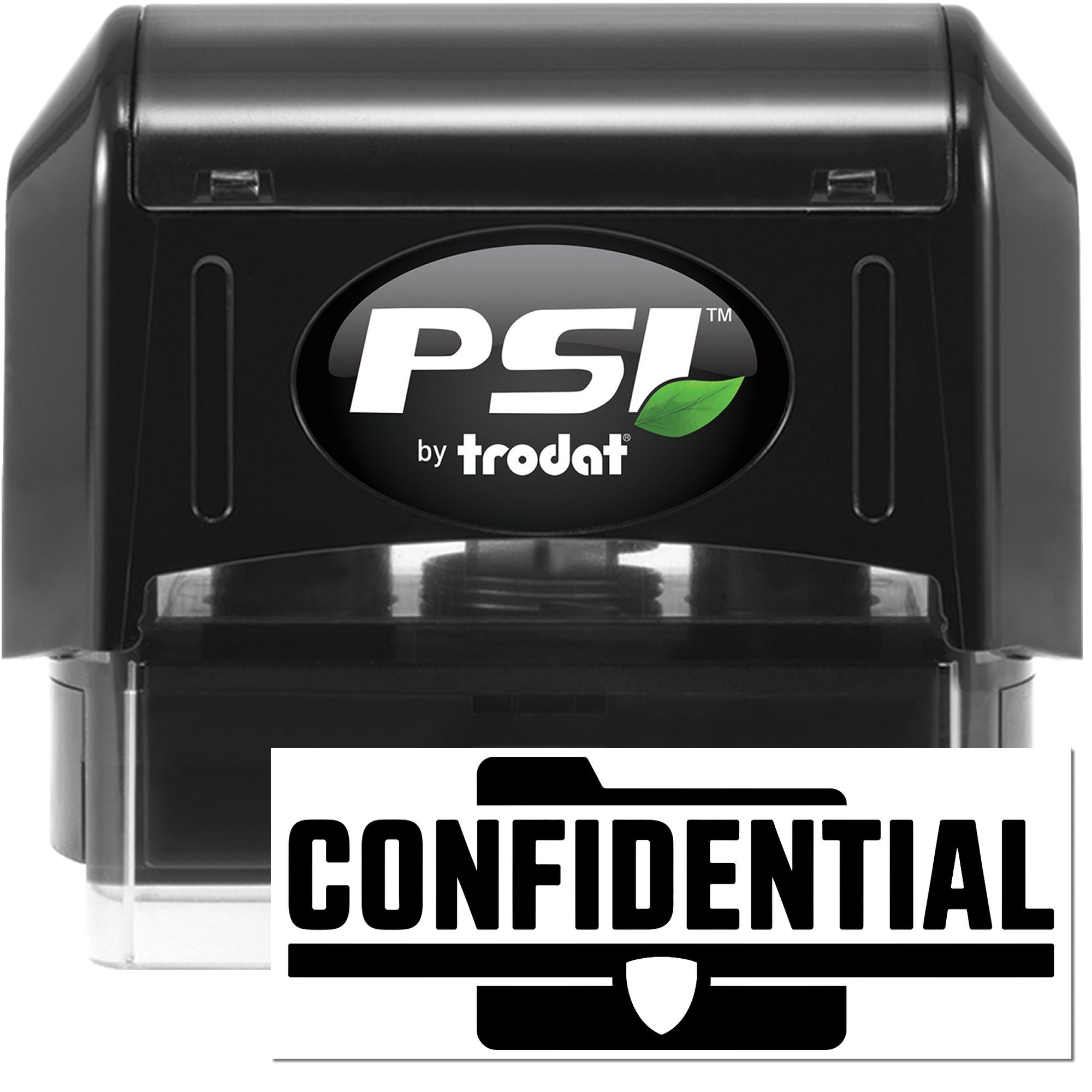 PSI by Trodat Confidential self-inking rubber stamp for marking sensitive documents and office files