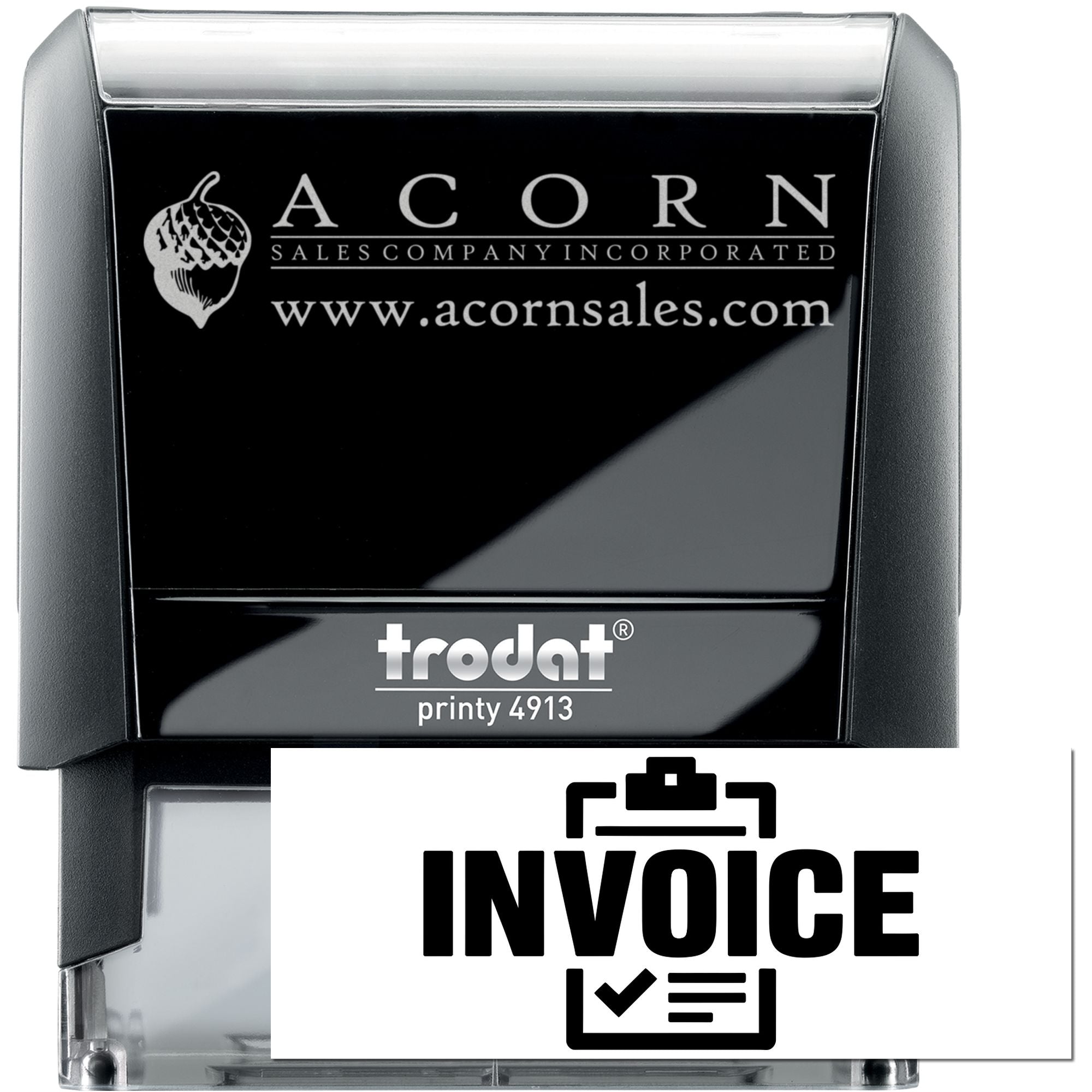 Armed Custom Invoice Paid for Paperwork Self-Inking Stamp