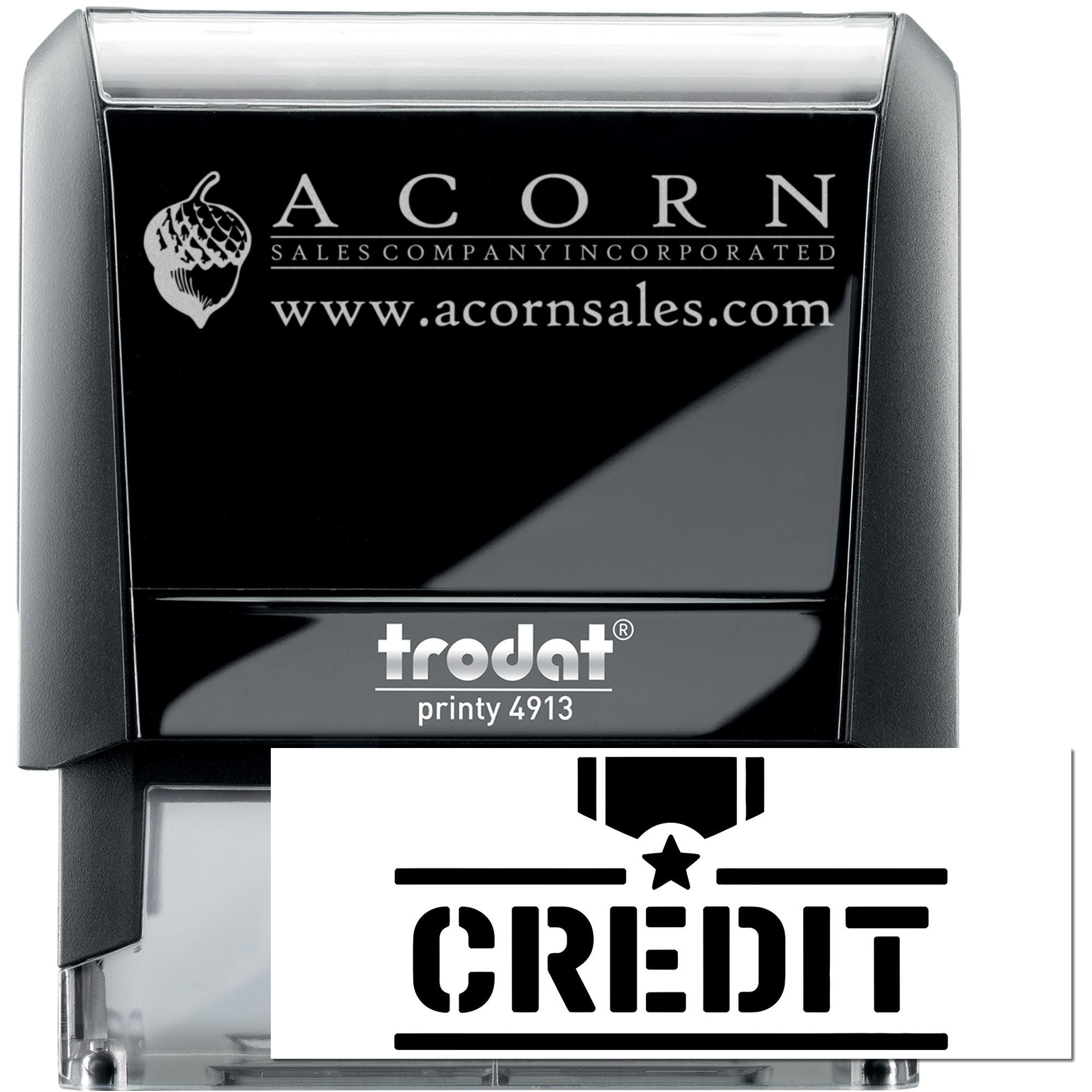 Veteran Custom Credit Posted Rubber Desk Self-Inking Stamp