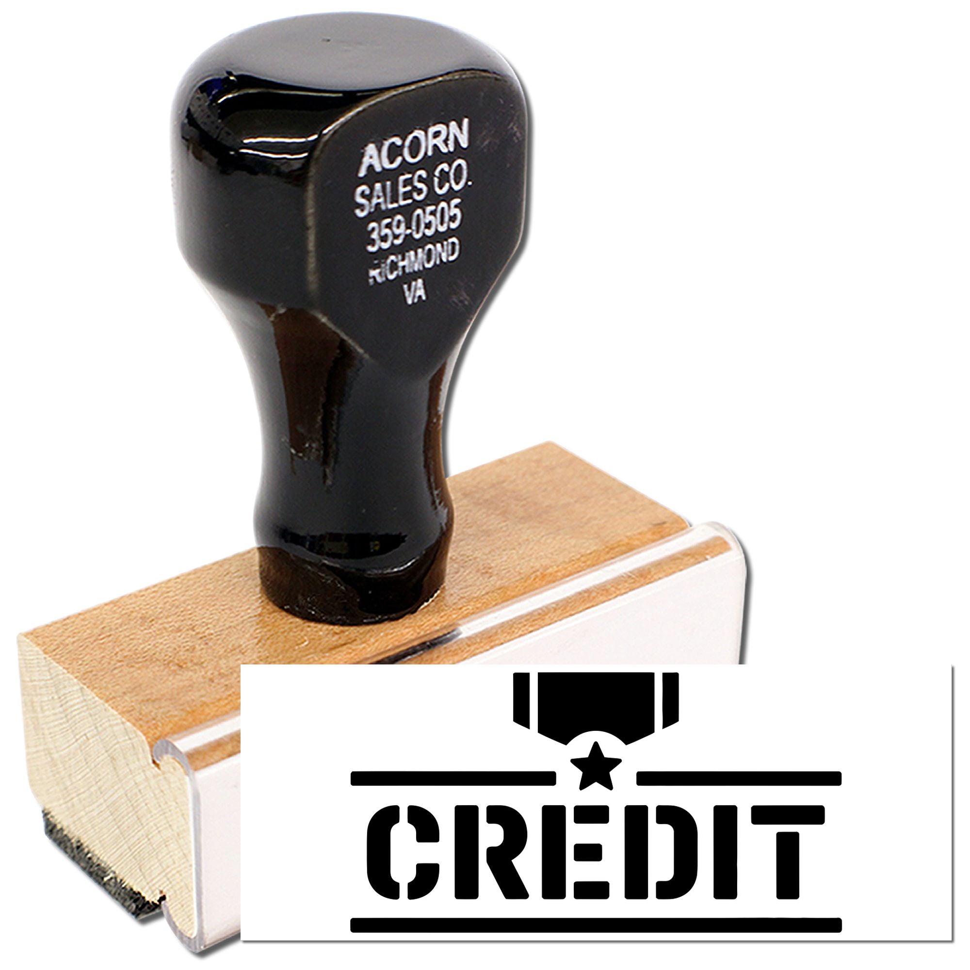 Custom CREDIT rubber stamp for business document approval and accounting use