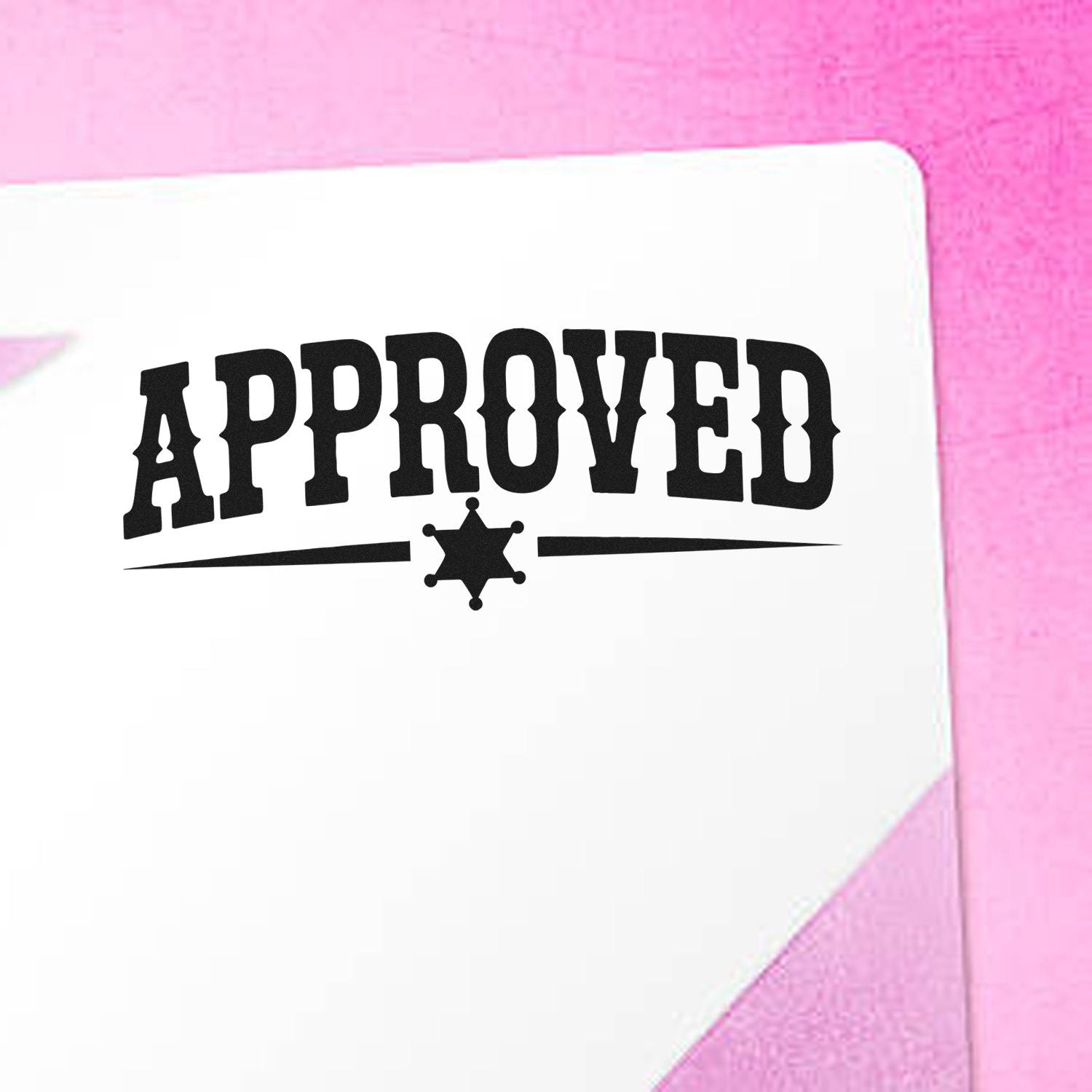 Approved rubber stamp impression on document, ideal for office paperwork and approval marking.