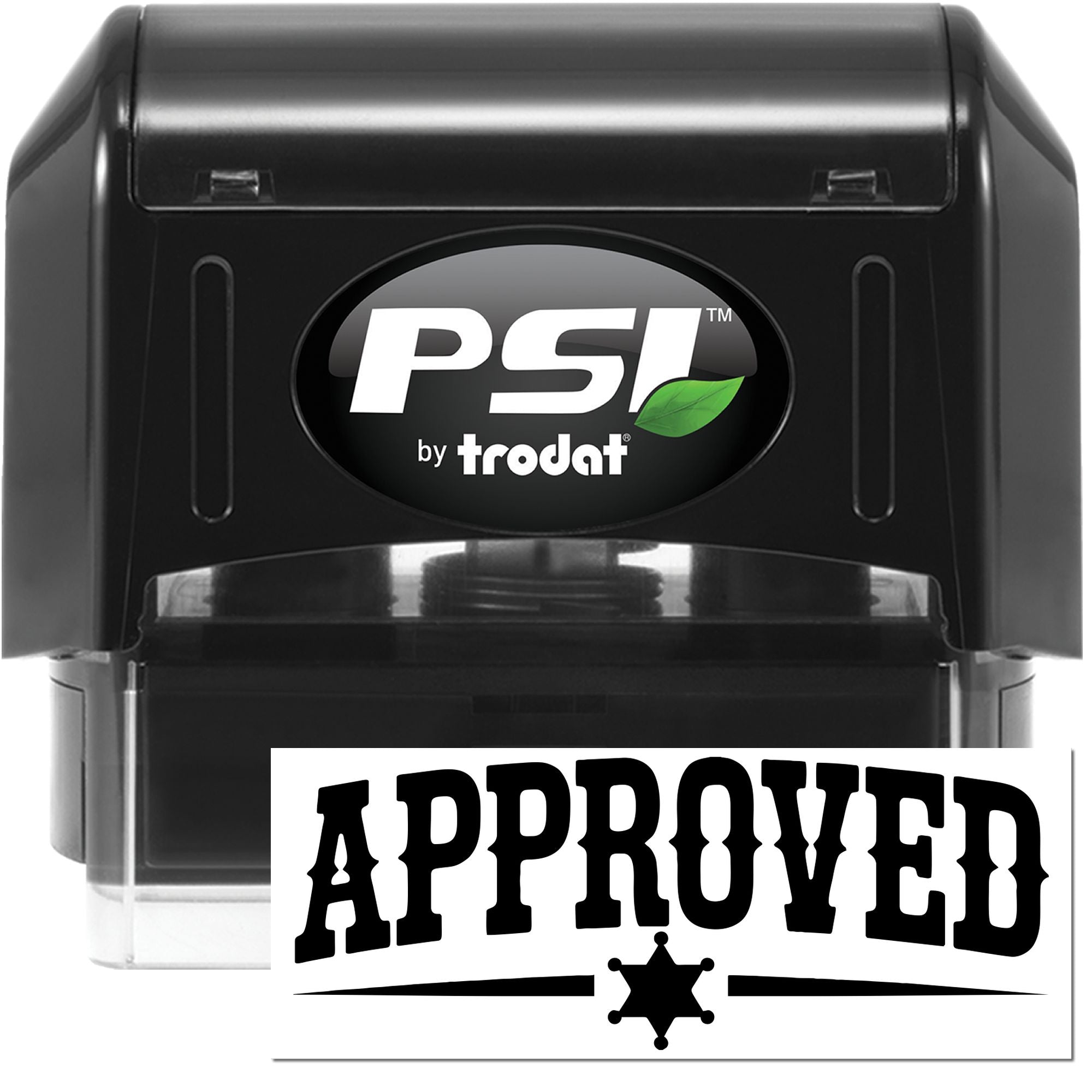 PSI by Trodat self-inking approved rubber stamp for office documents and quality control approval marking