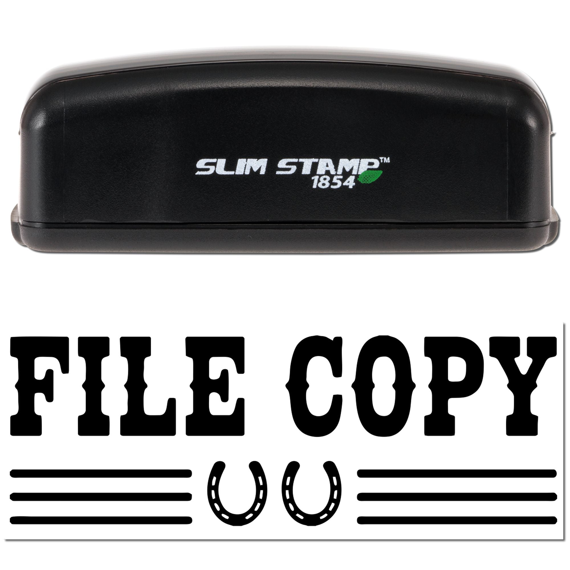 Western Custom File Copy for Business Compact Pre-Inked Stamp