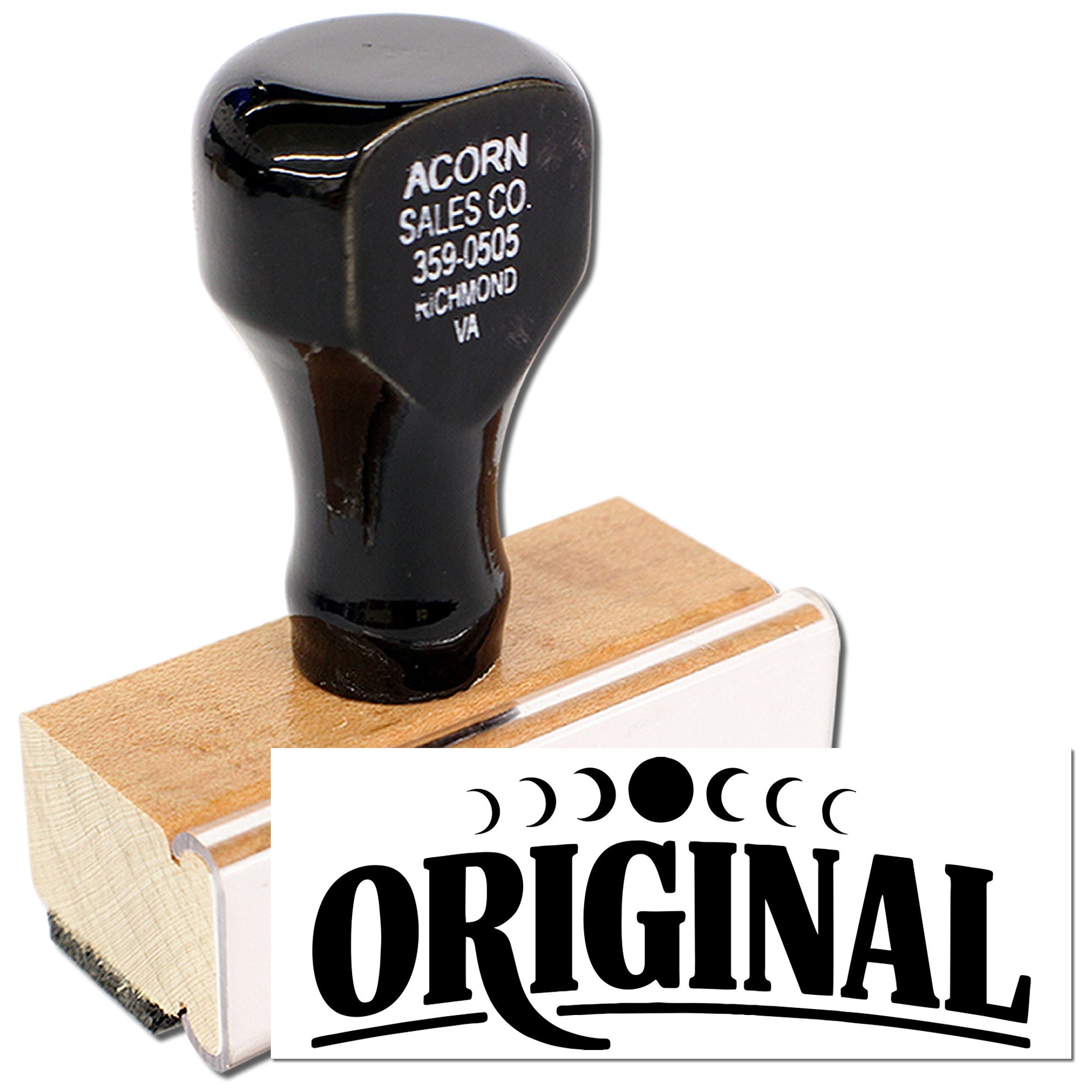 Custom rubber stamp with ORIGINAL logo for branding packaging, handmade products, and business materials.