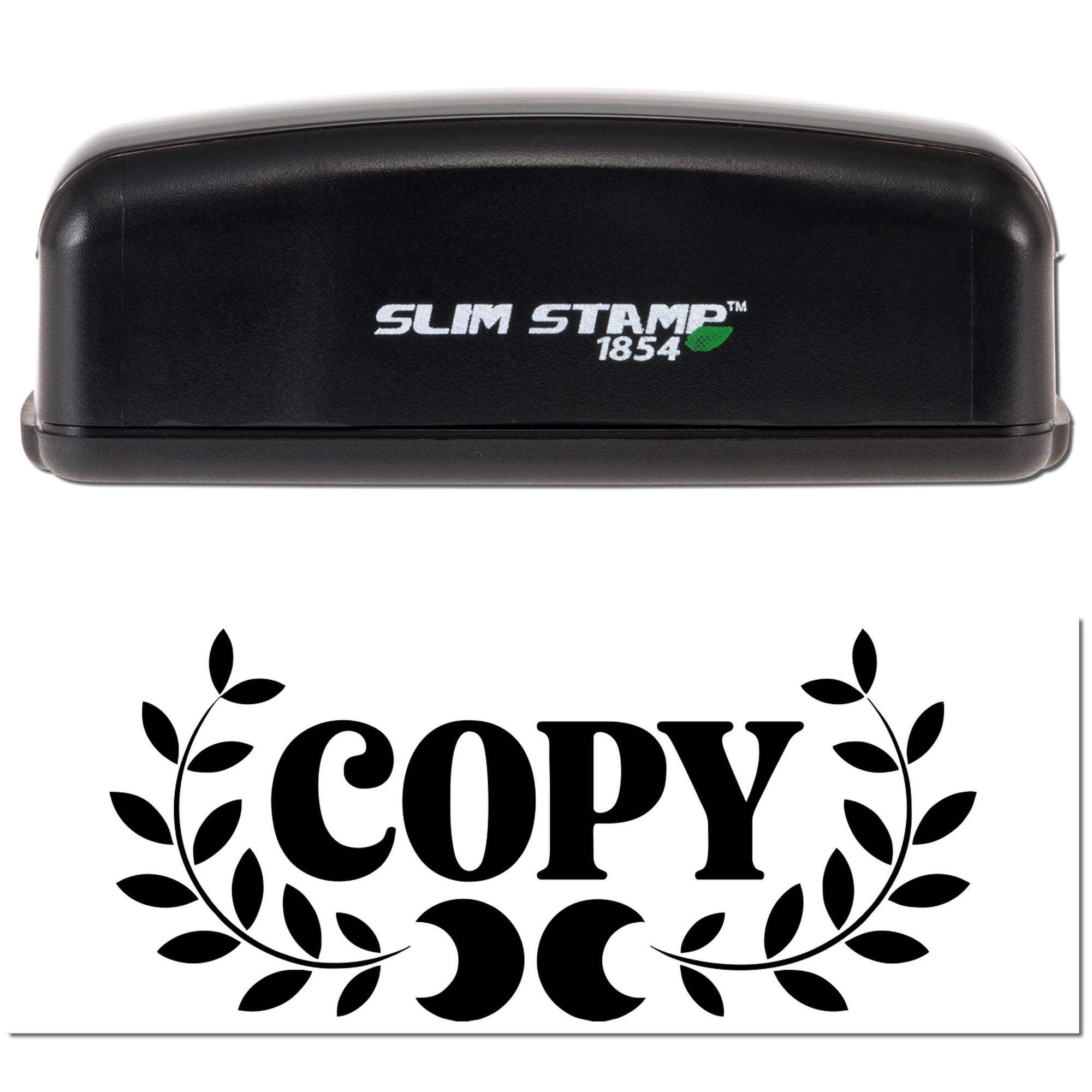 Slim Stamp 1854 rubber copy stamp for marking documents with a decorative COPY imprint design