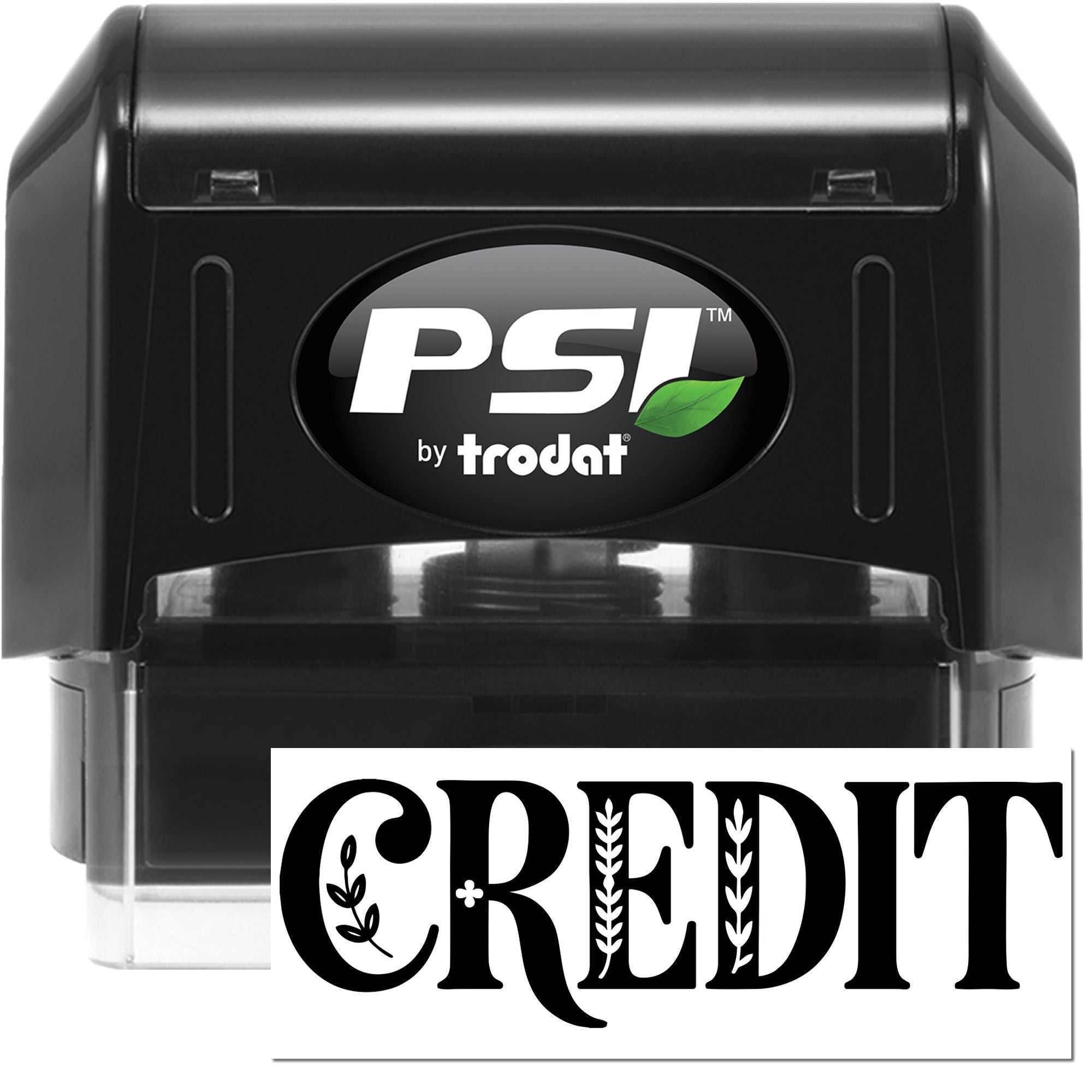 PSI by Trodat self-inking credit rubber stamp for accounting, document approval, and office use.