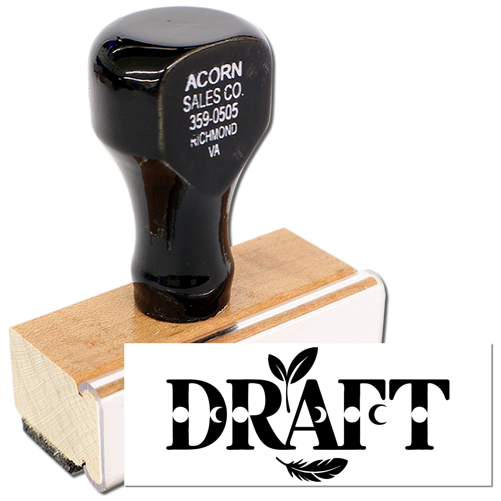 Custom rubber stamp with DRAFT imprint for document review and approval marking