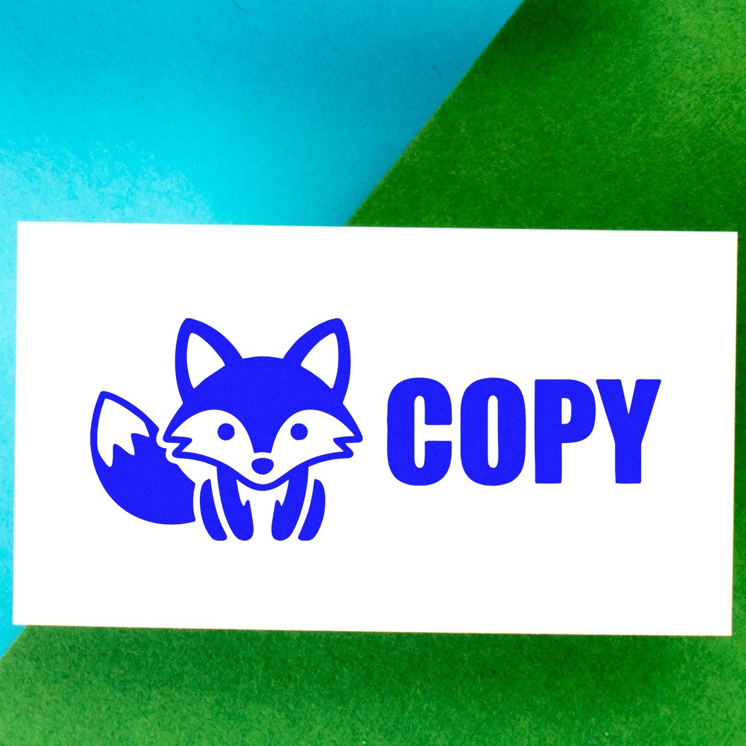 Custom fox copy rubber stamp design for marking duplicate documents and office paperwork.