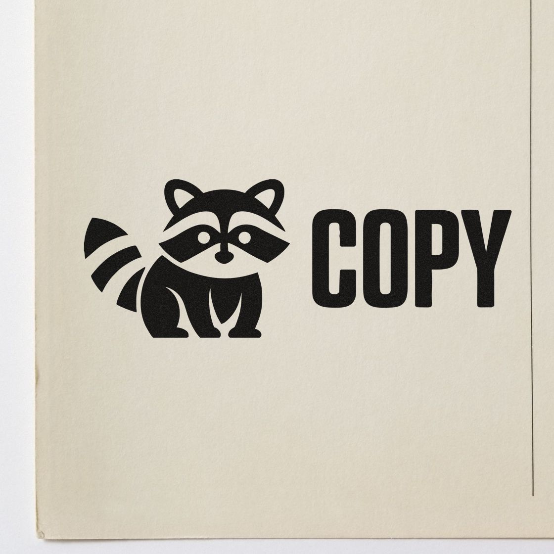 Raccoon COPY rubber stamp impression on paper
