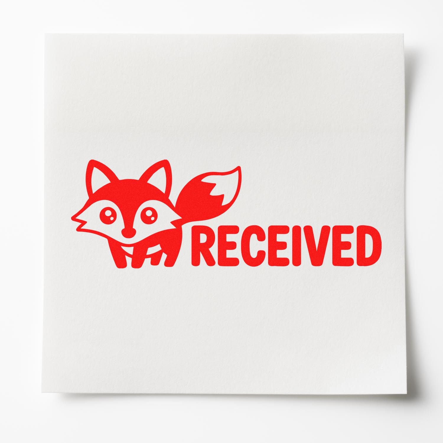 Red fox RECEIVED rubber stamp design for mail, office, and packaging approval