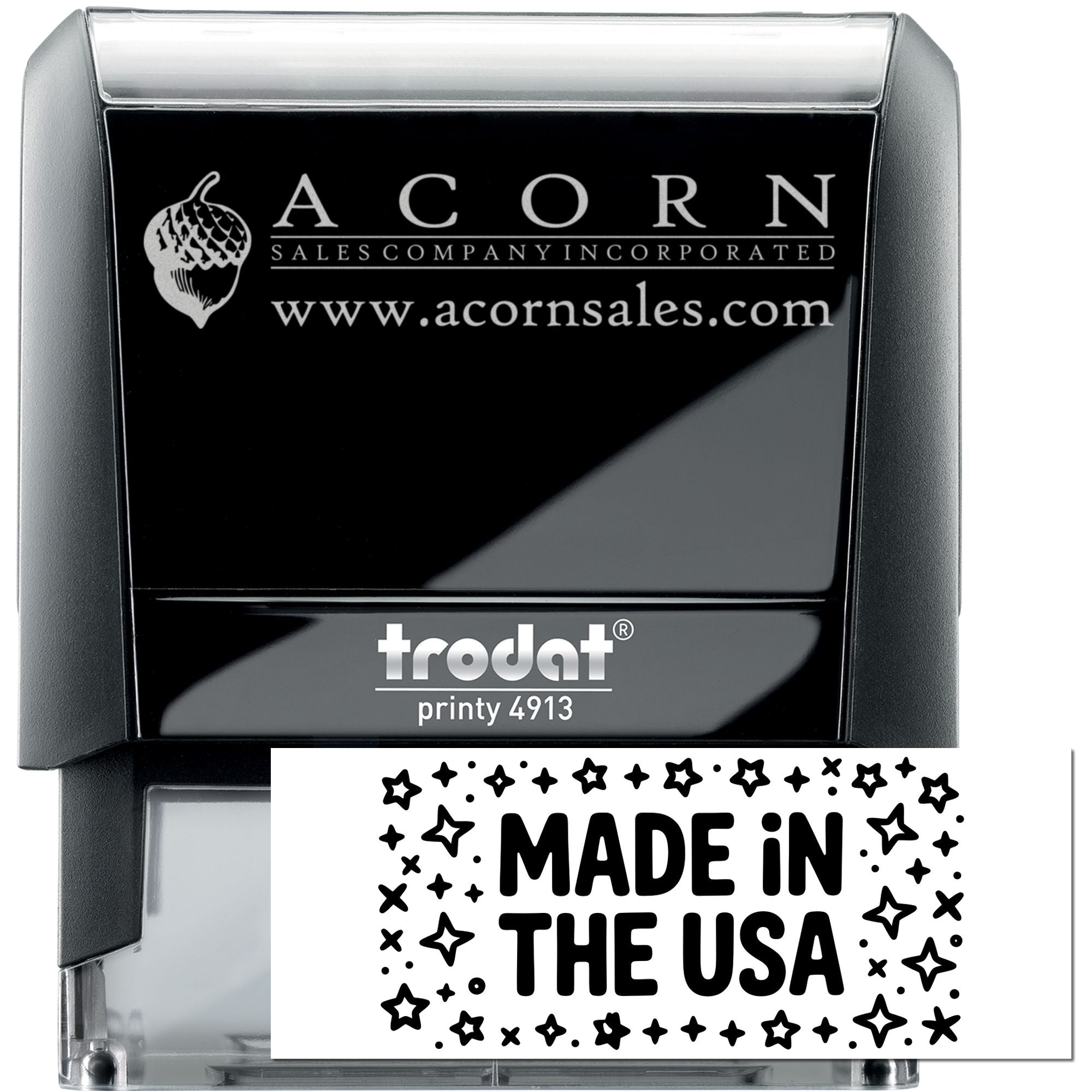 Starry Patriot Print Country Of Manufacture Self-Inking Stamp