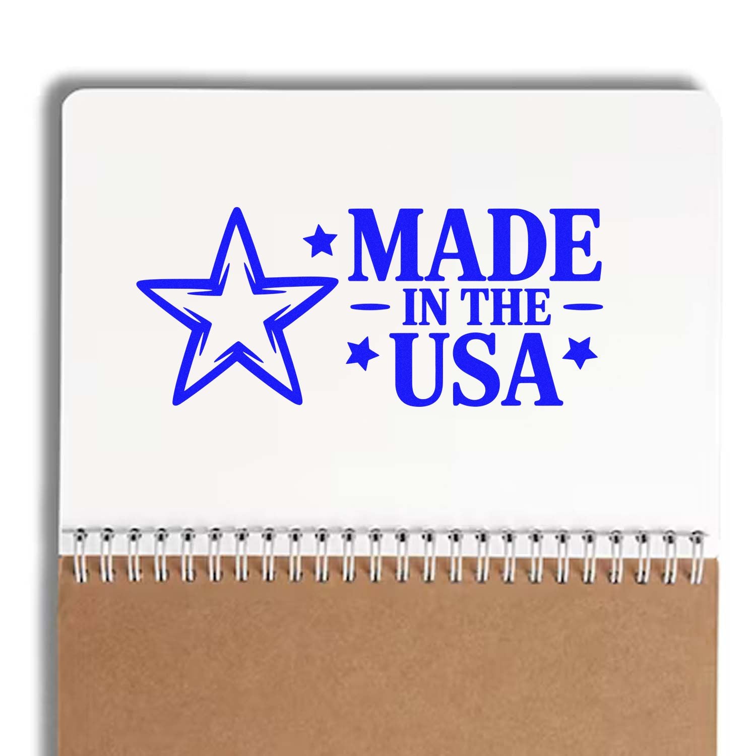 Made in USA rubber stamp design with star icon for packaging, crafts, and product labeling