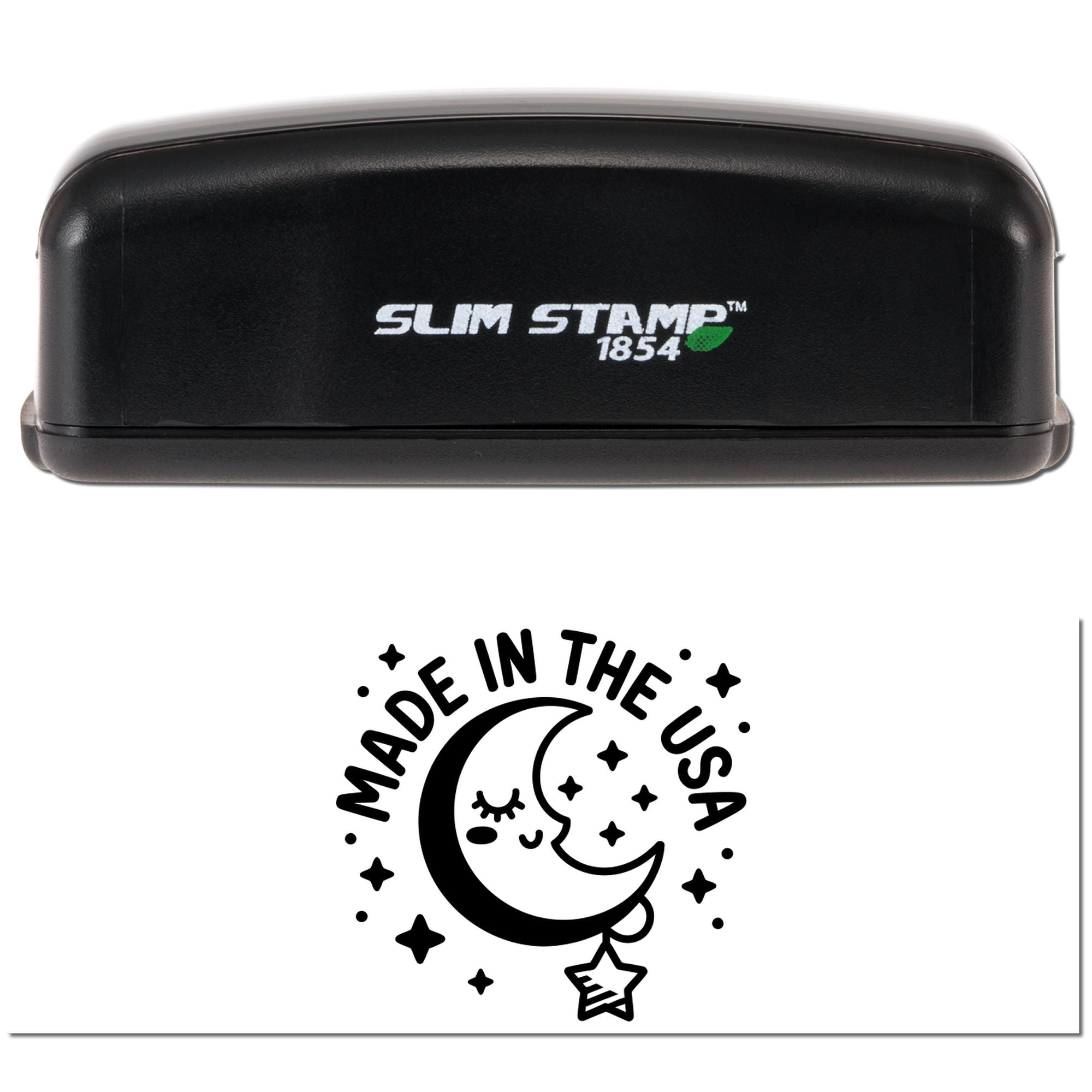 Moonlit Dream Custom Logo Slim Pre-Inked Stamp