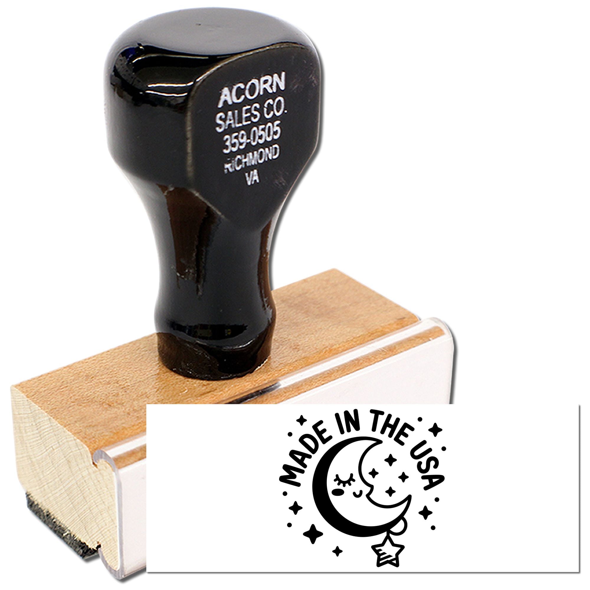 Moonlit Dream Import Marking Wood Handle Stamp