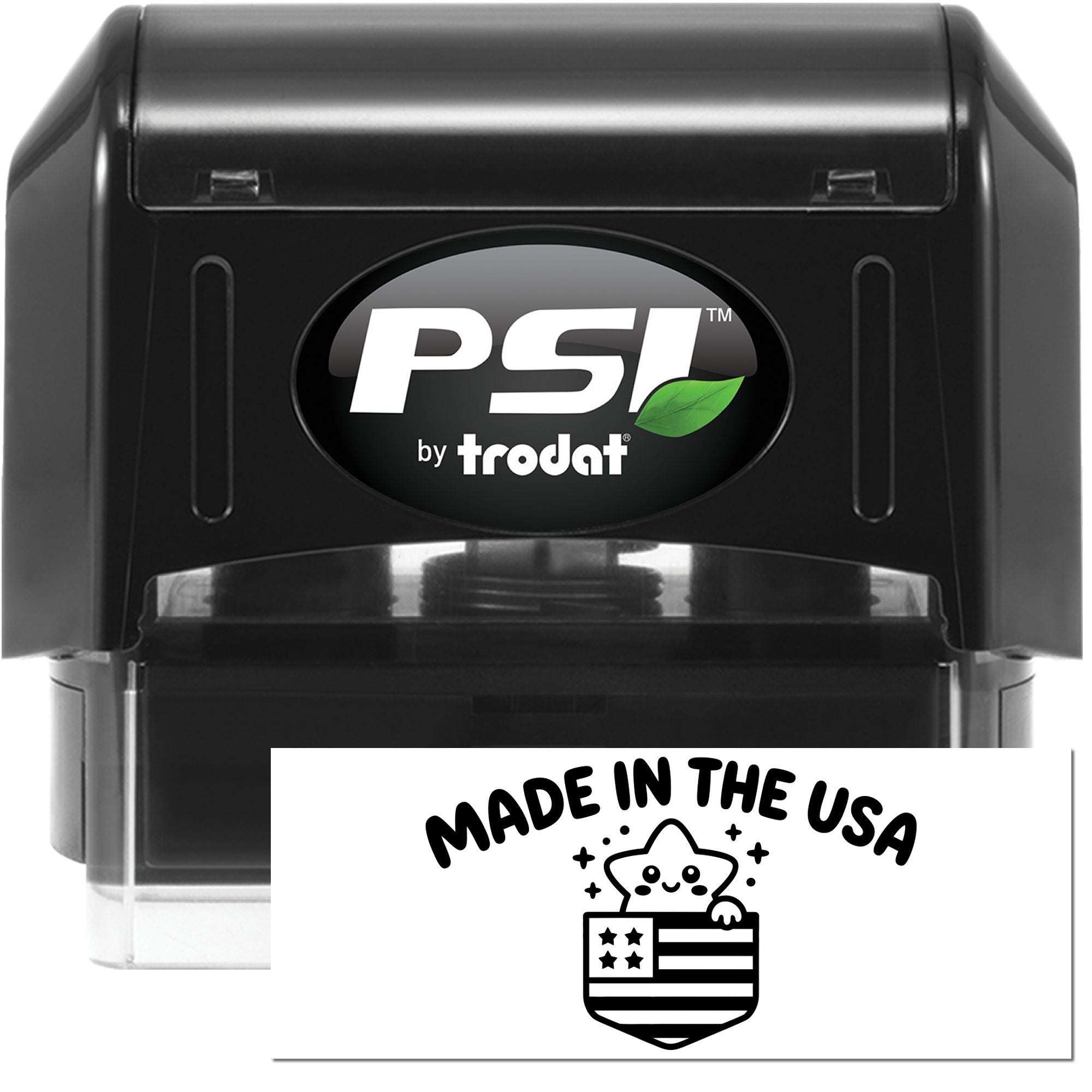 Patriotic Star Shield Logo Pre-Inked Stamp