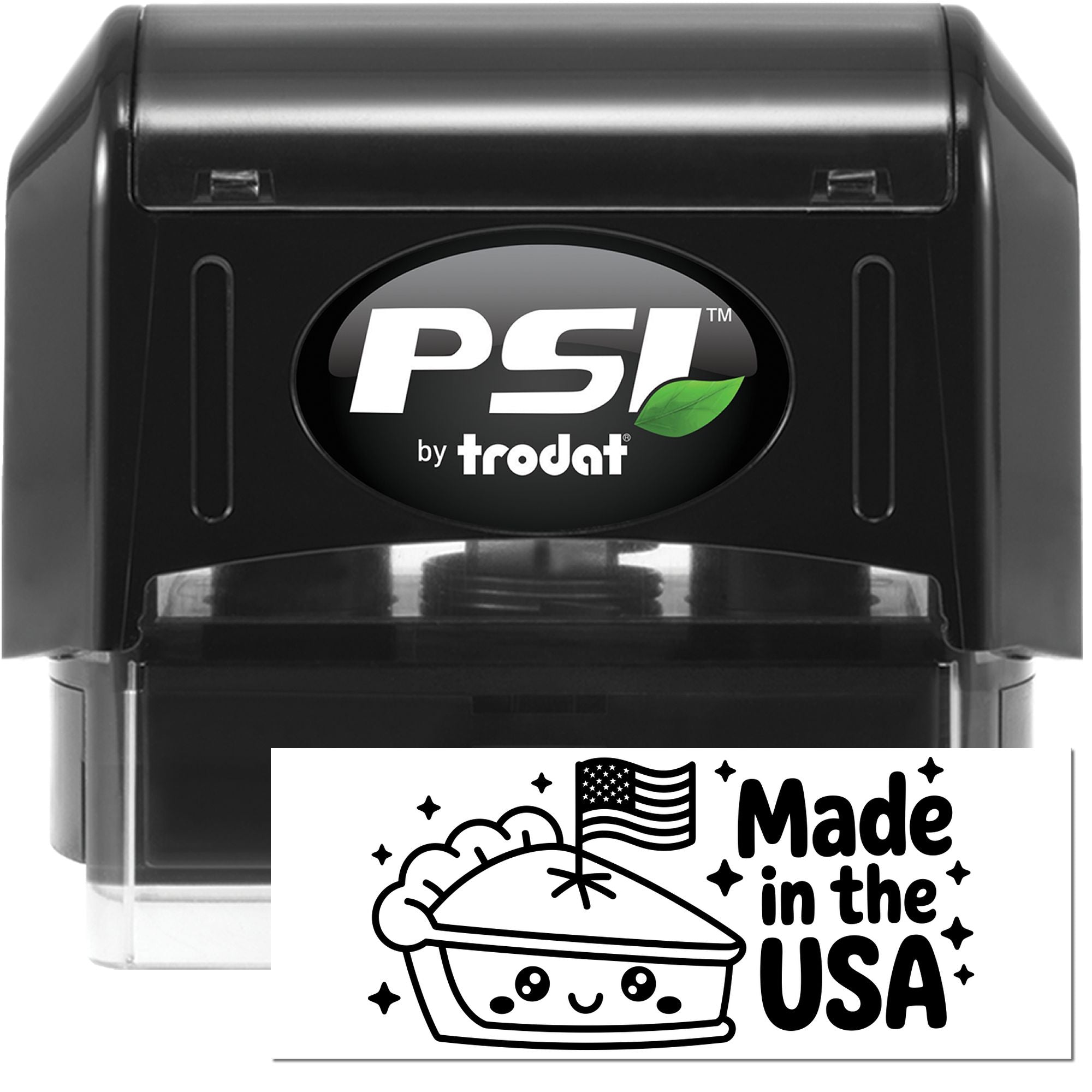Patriotic Pie Charm Packaging Branding Pre-Inked Stamp