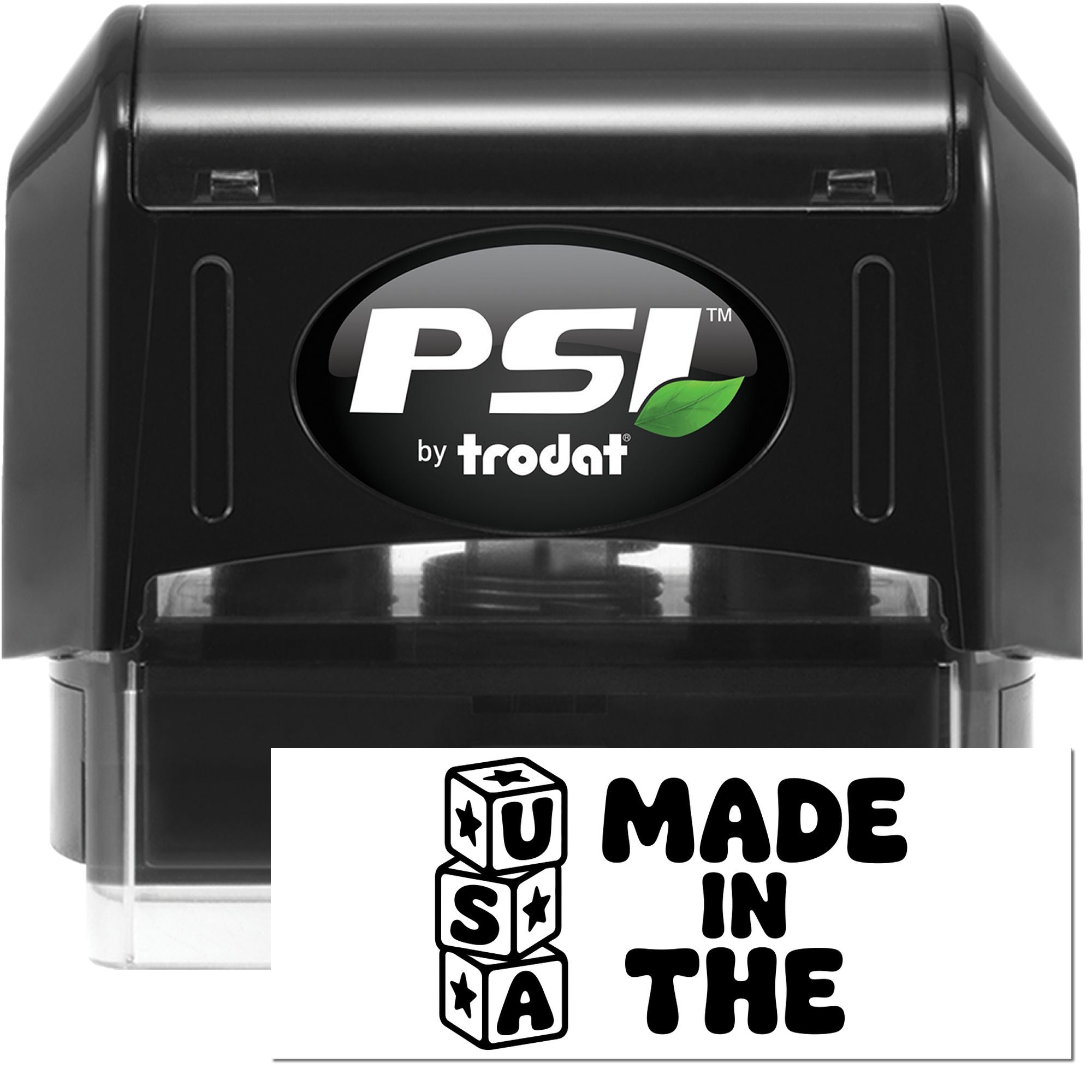 Americana Block Style Brand Name Pre-Inked Stamp