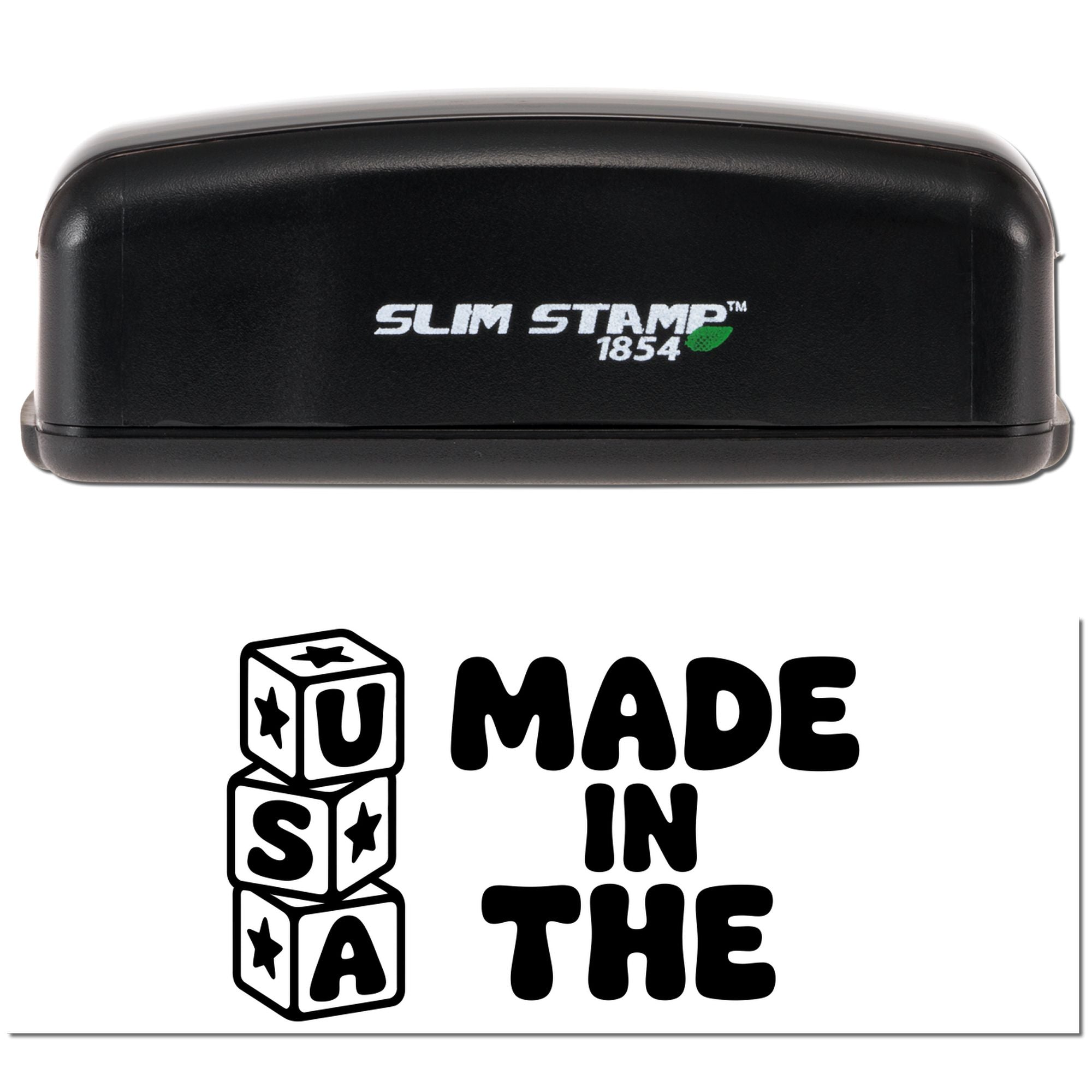 Americana Block Style Brand Mark Slim Pre-Inked Stamp