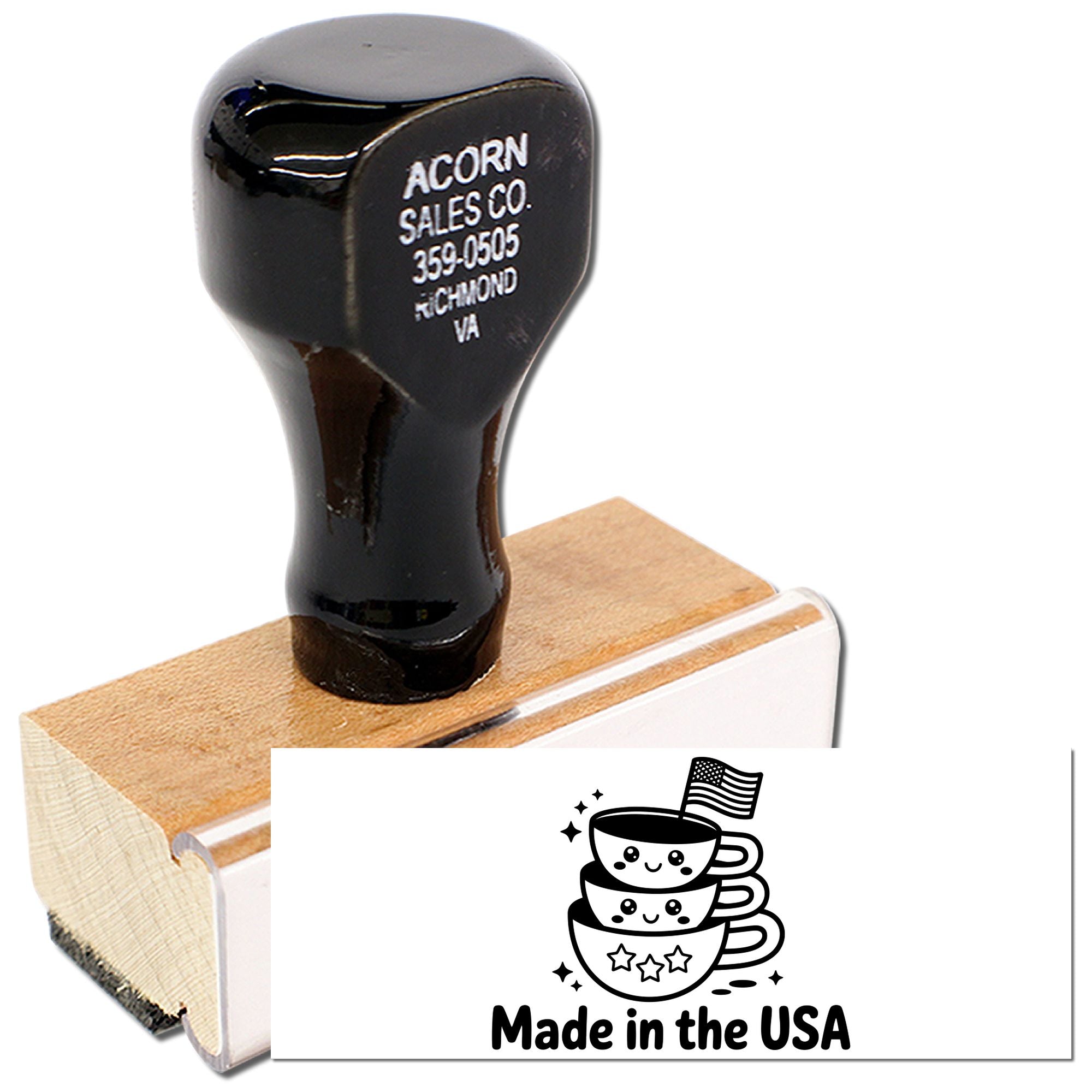 Happy Stack Mugs Compliance Marking Wood Handle Stamp