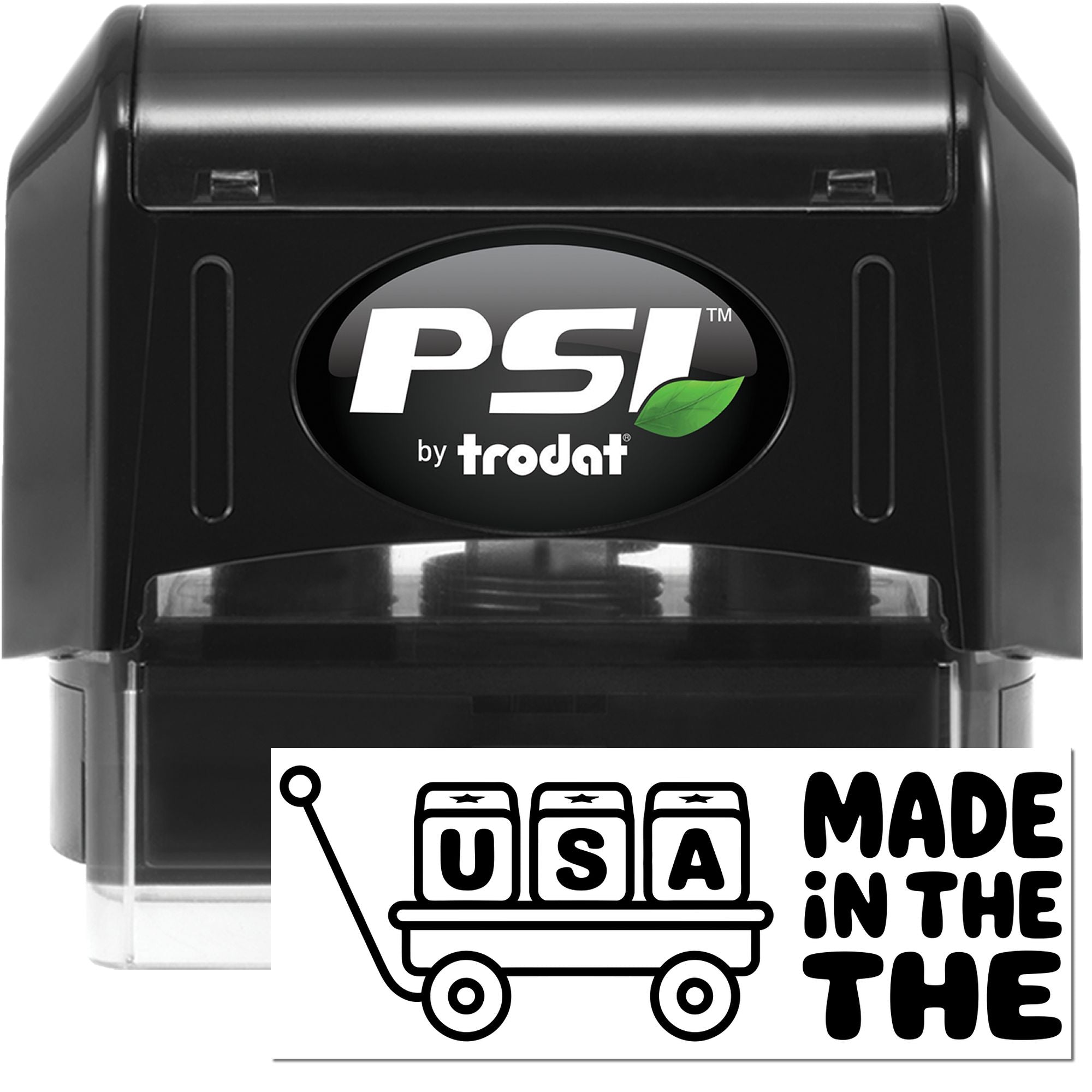 Patriotic Block Wagon Maker Branding Pre-Inked Stamp