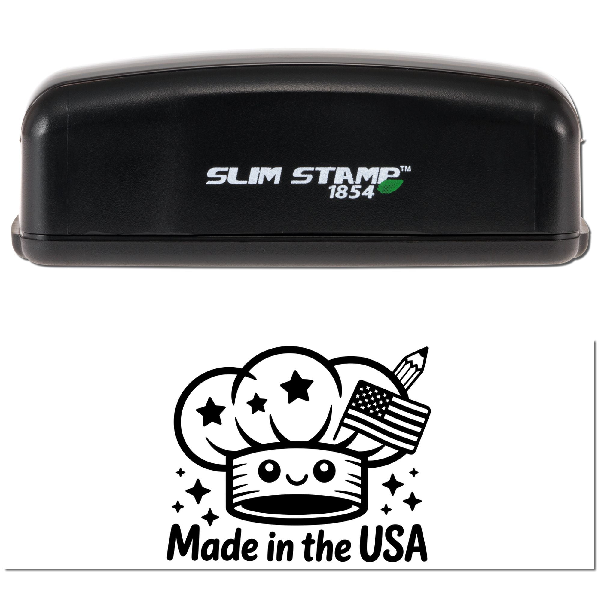 Patriotic Chef Charm Brand Logo Slim Pre-Inked Stamp