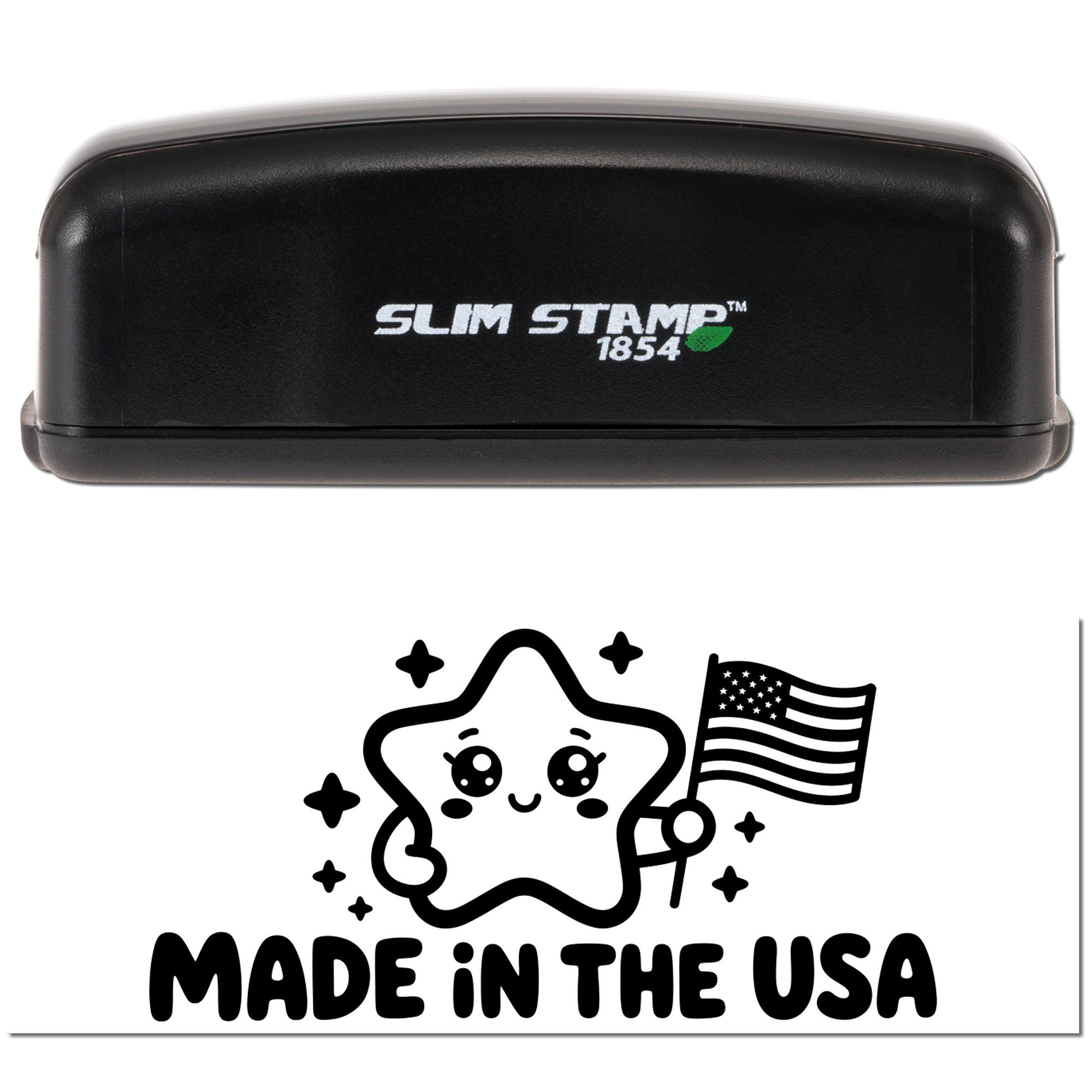 Patriotic Star Charm Brand Mark Slim Pre-Inked Stamp