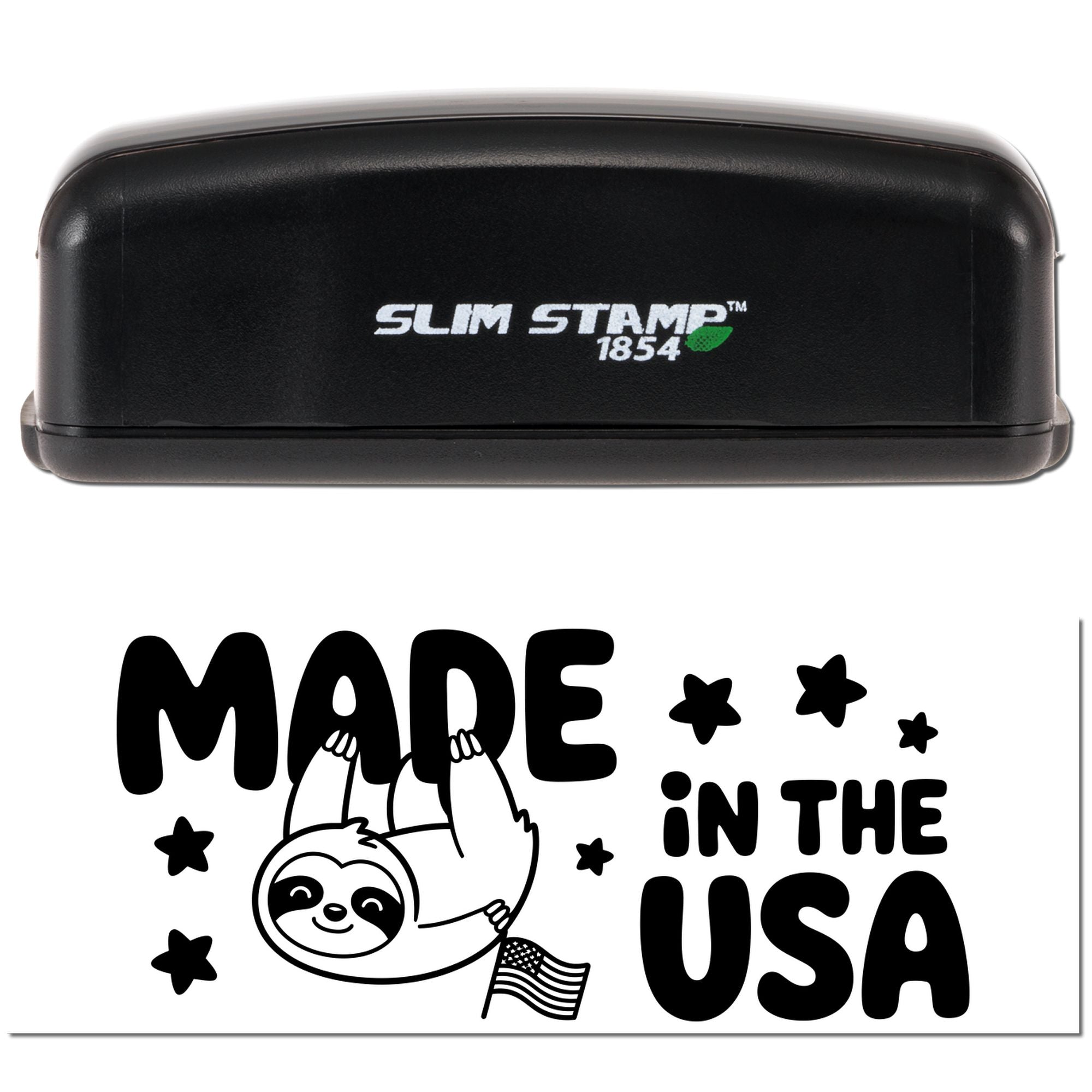 Americana Sloth Style Logo Slim Pre-Inked Stamp