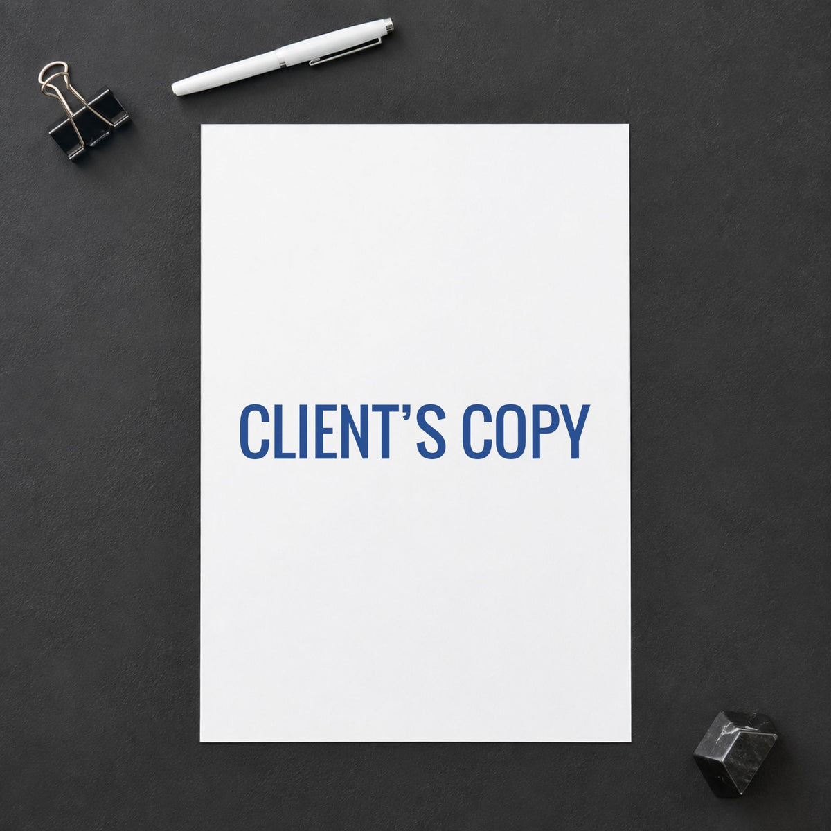 "Client's copy" stamp impression made with pre-inked Xstamper 1138