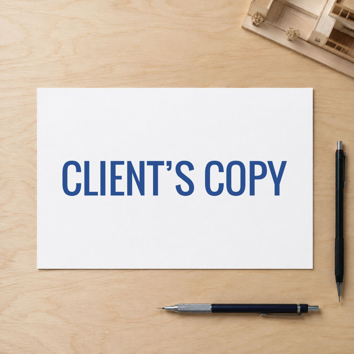 Client's Copy Stamp For Document Distribution leaving a clean "Client's copy" impression
