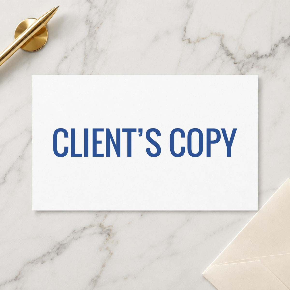 "Client's copy" stamp mark in everyday office use, Xstamper 1138
