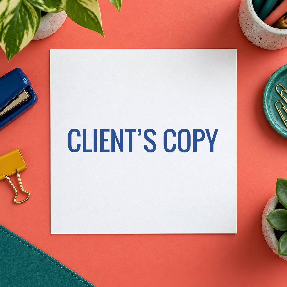 Marking a page "Client's copy" with the Client's Copy Stamp For Document Distribution