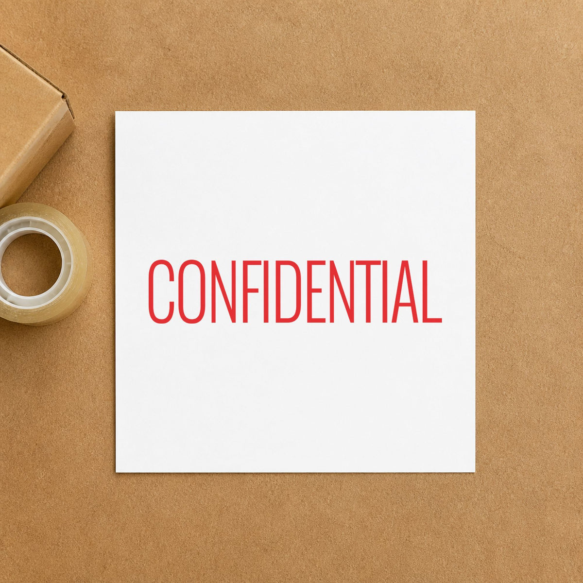 "Confidential" imprint from fixed stock wording, no customization needed