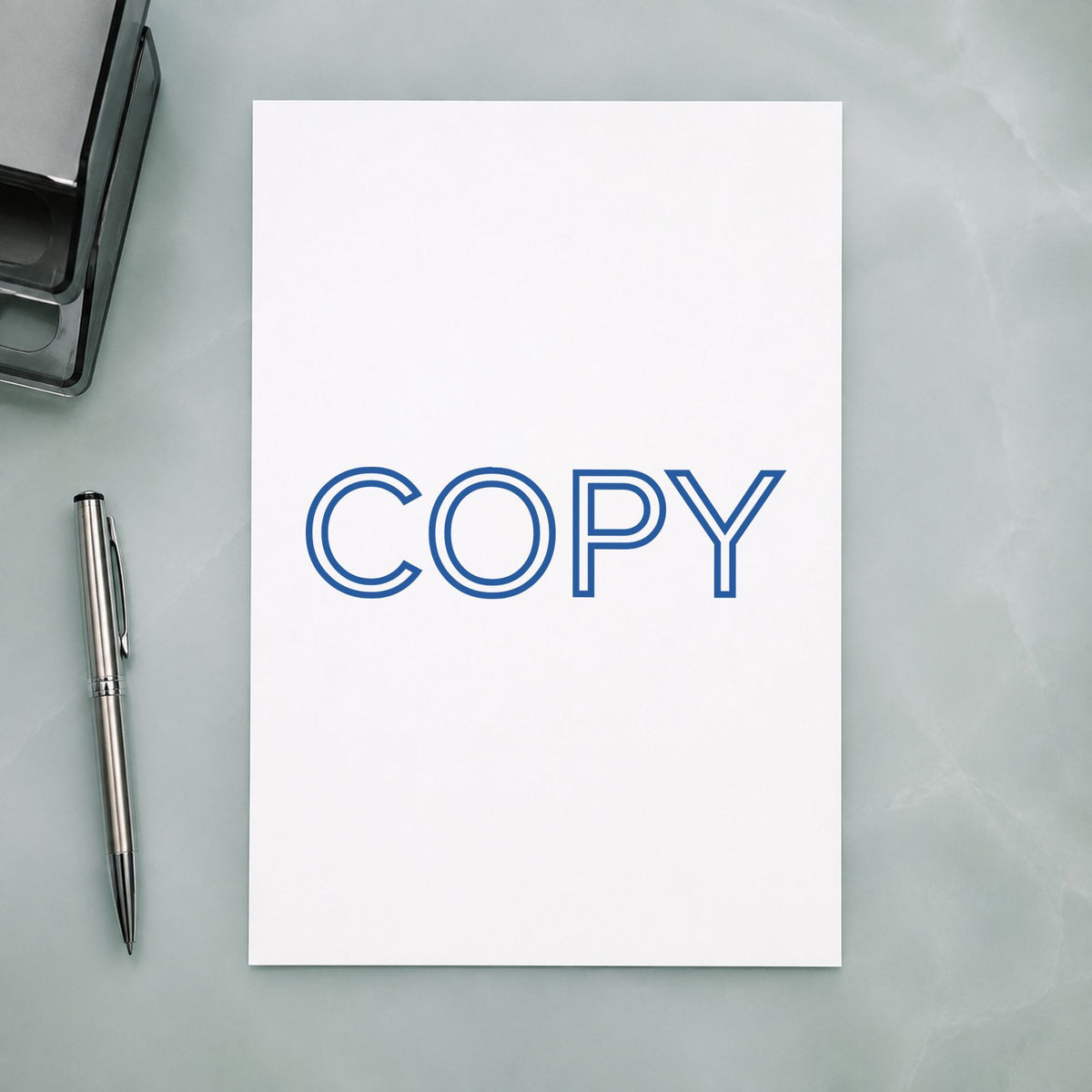 "Copy" stamp impression made with pre-inked Xstamper 1006